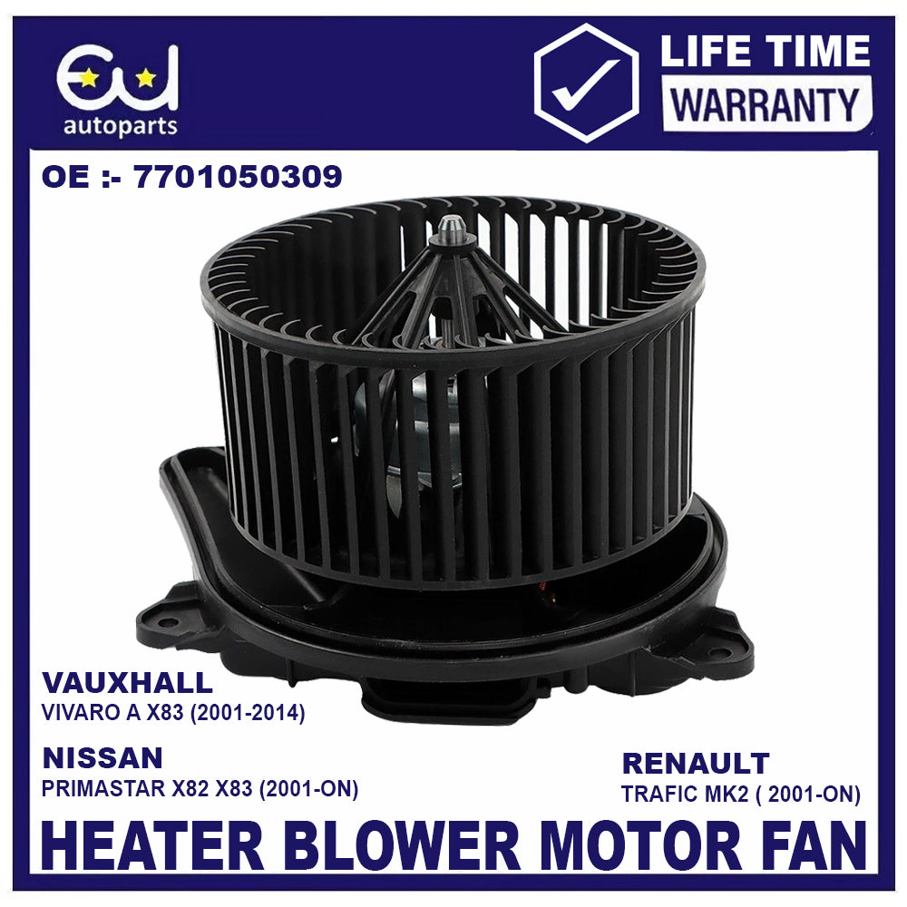 HEATER BLOWER MOTOR FAN FOR NISSAN PRIMASTAR X83 & RENAULT TRAFIC 7701050309