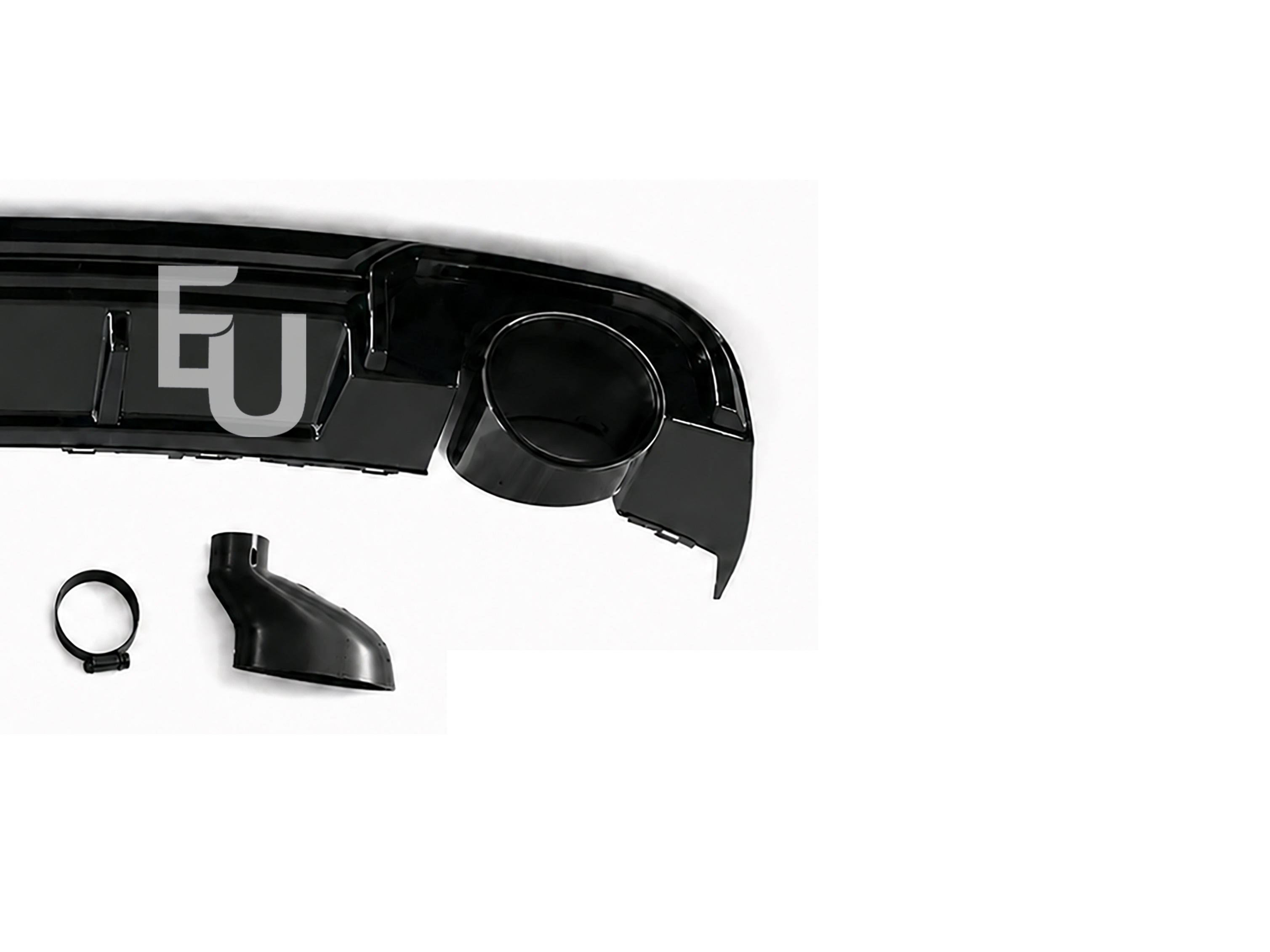 FOR AUDI A3 8V HATCHBACK STANDARD RS3 LOOK REAR DIFFUSER W/TAILPIPE BLACK 16-20