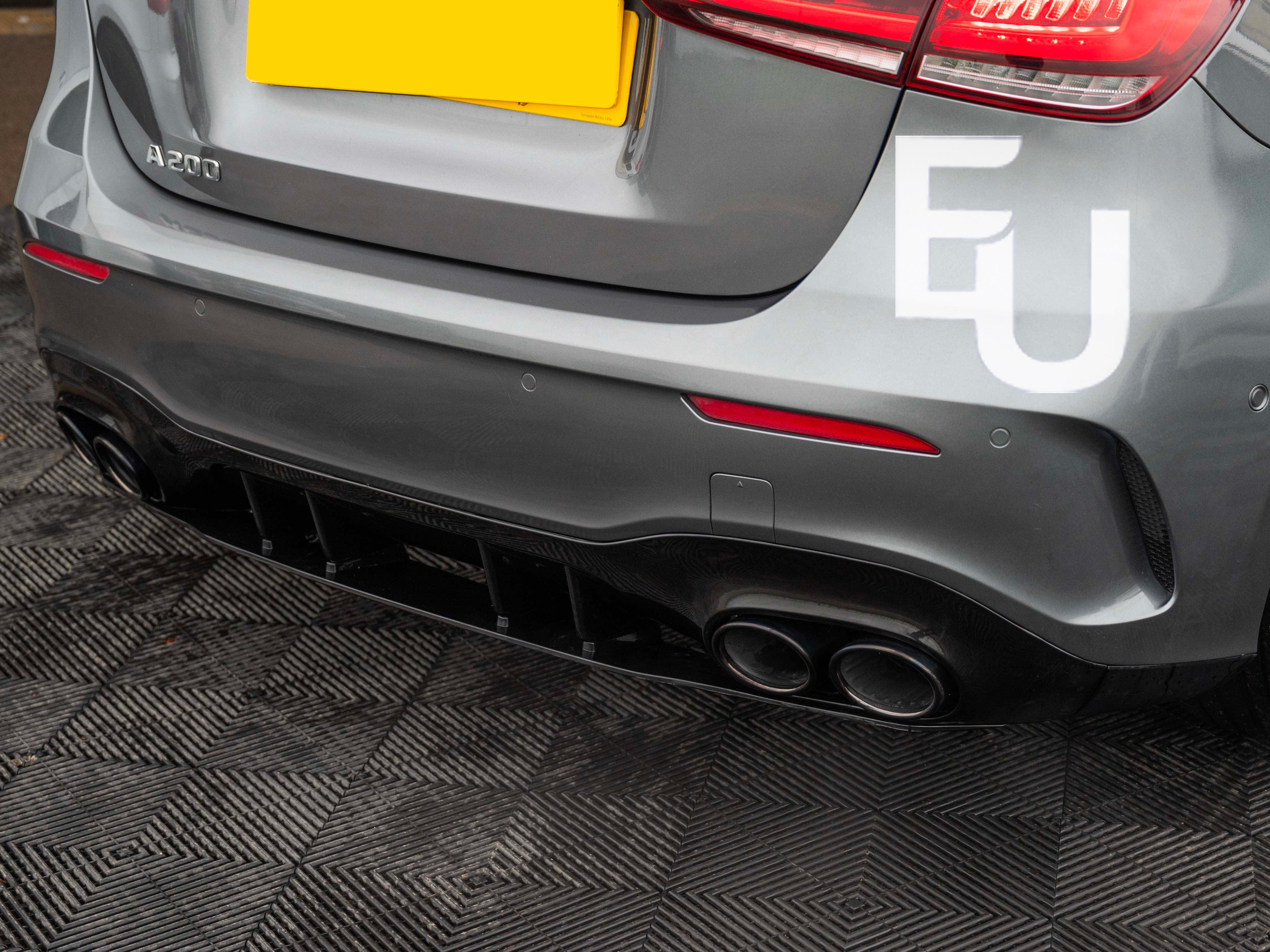 FOR MERCEDES A CLASS HATCH REAR BUMPER DIFFUSER &TAILPIPES W177 A45 AMG LOOK 19+
