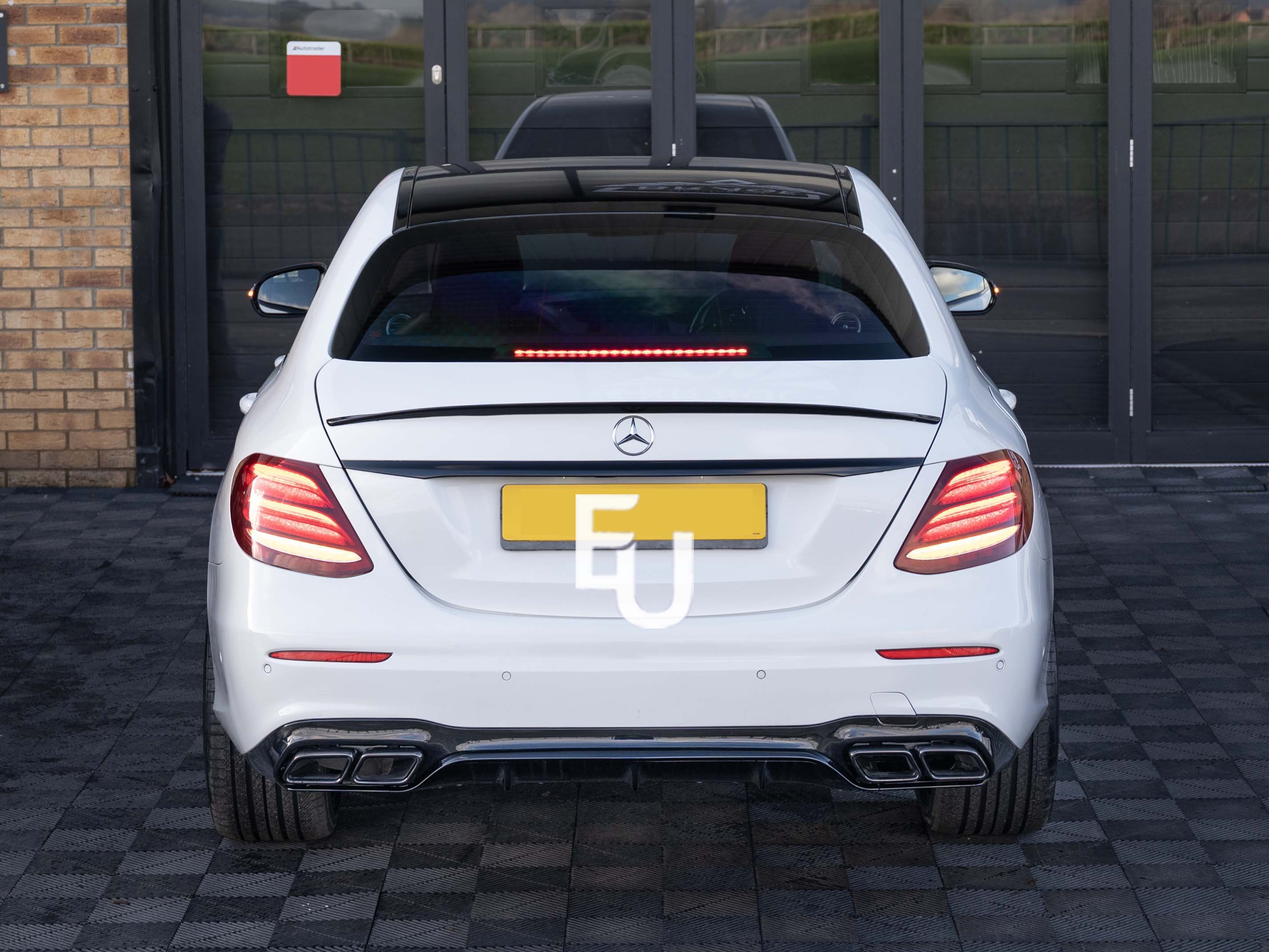 FOR MERCEDES E CLASS W213 SALOON C63 STYLE BOOT SPOILER GLOSS BLACK 2016-2020