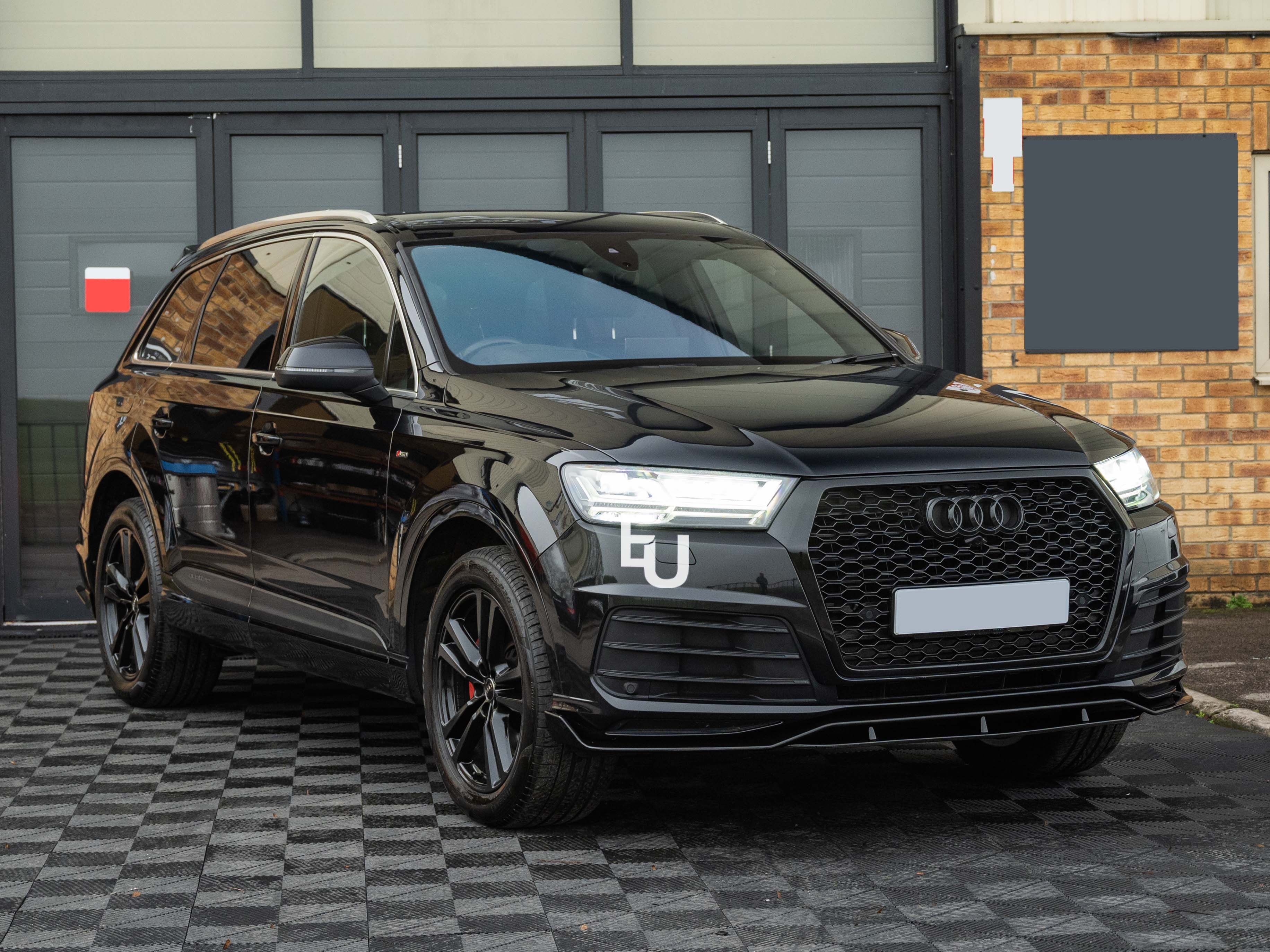 FRONT SPLITTER LIP FOR AUDI Q7 SQ7 S LINE 4M BUMPER SPOILER GLOSS BLACK 16-20