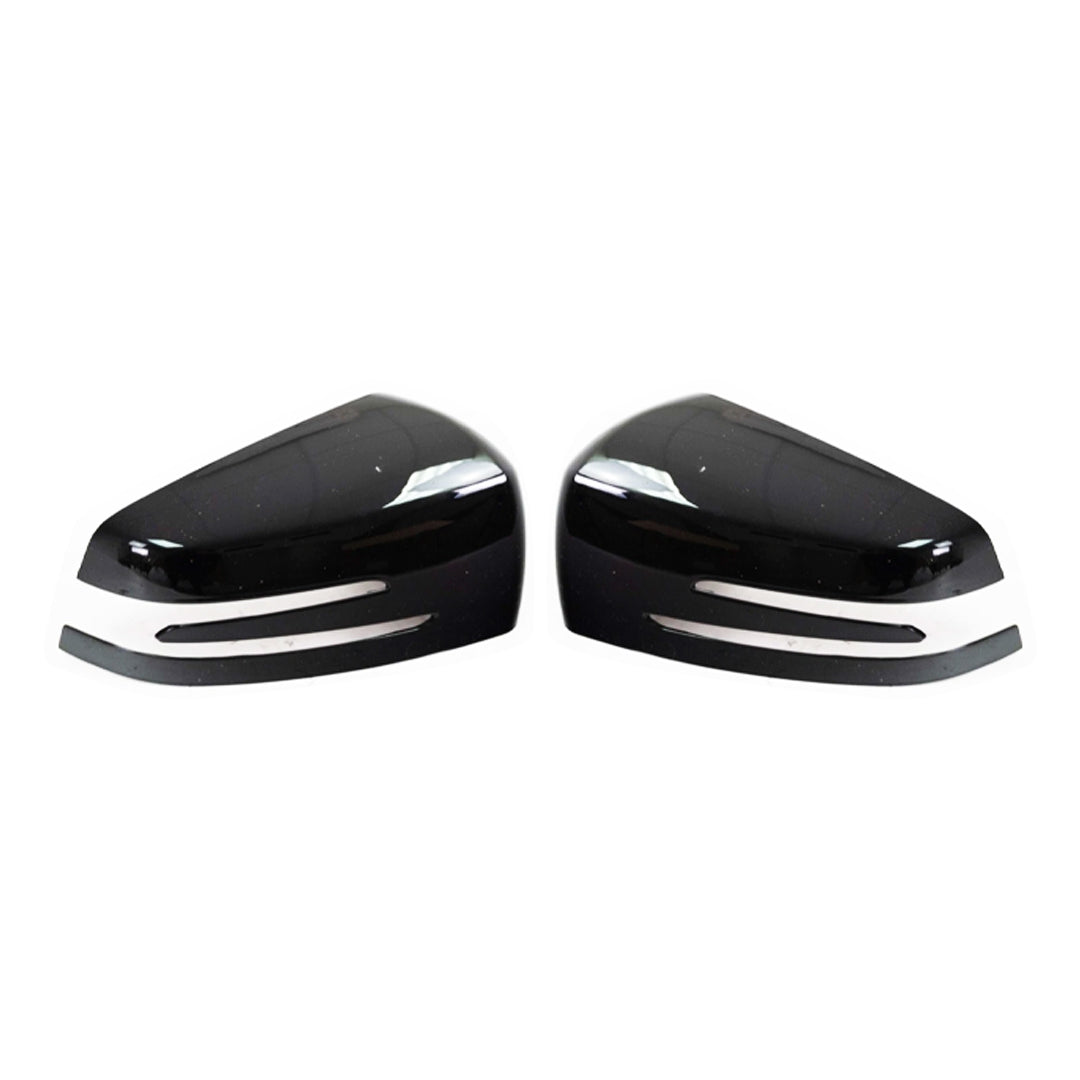 GLOSS BLACK WING MIRROR COVER CAPS FOR MERCEDES A C S CLASS W221 W204 W176 C117