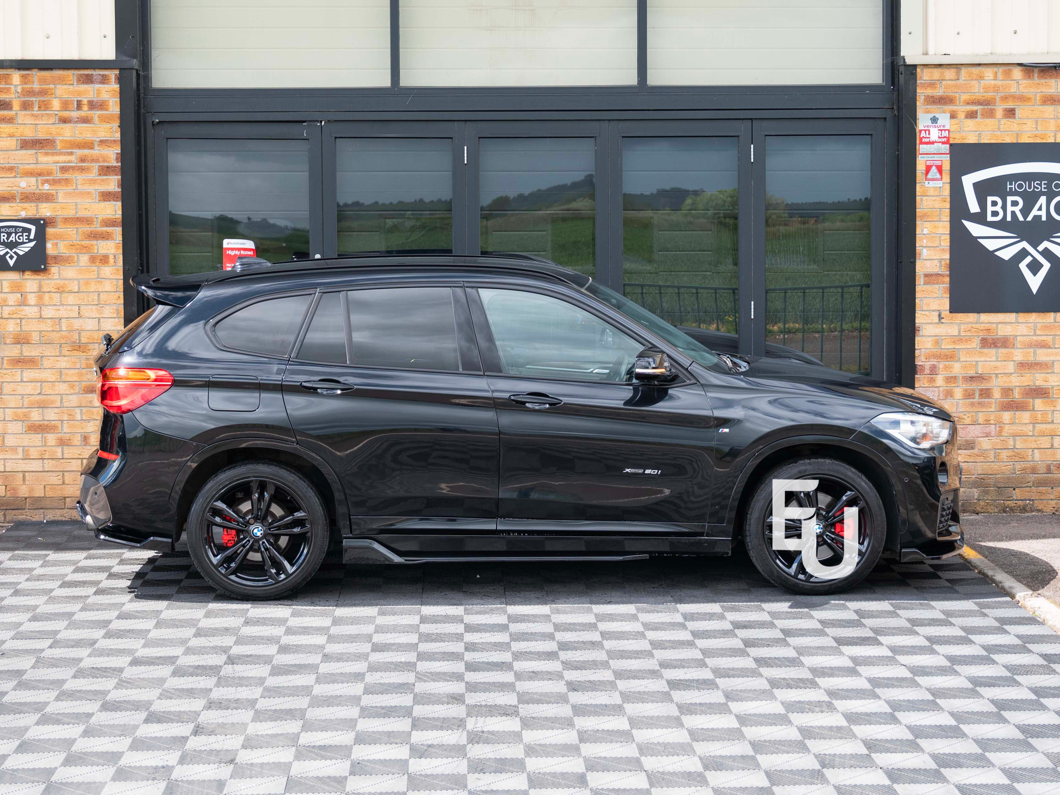 GLOSSY BLACK SIDE SKIRTS EXTENSION BLADES LIP SPOILER FOR BMW X1 F48 2016-2022