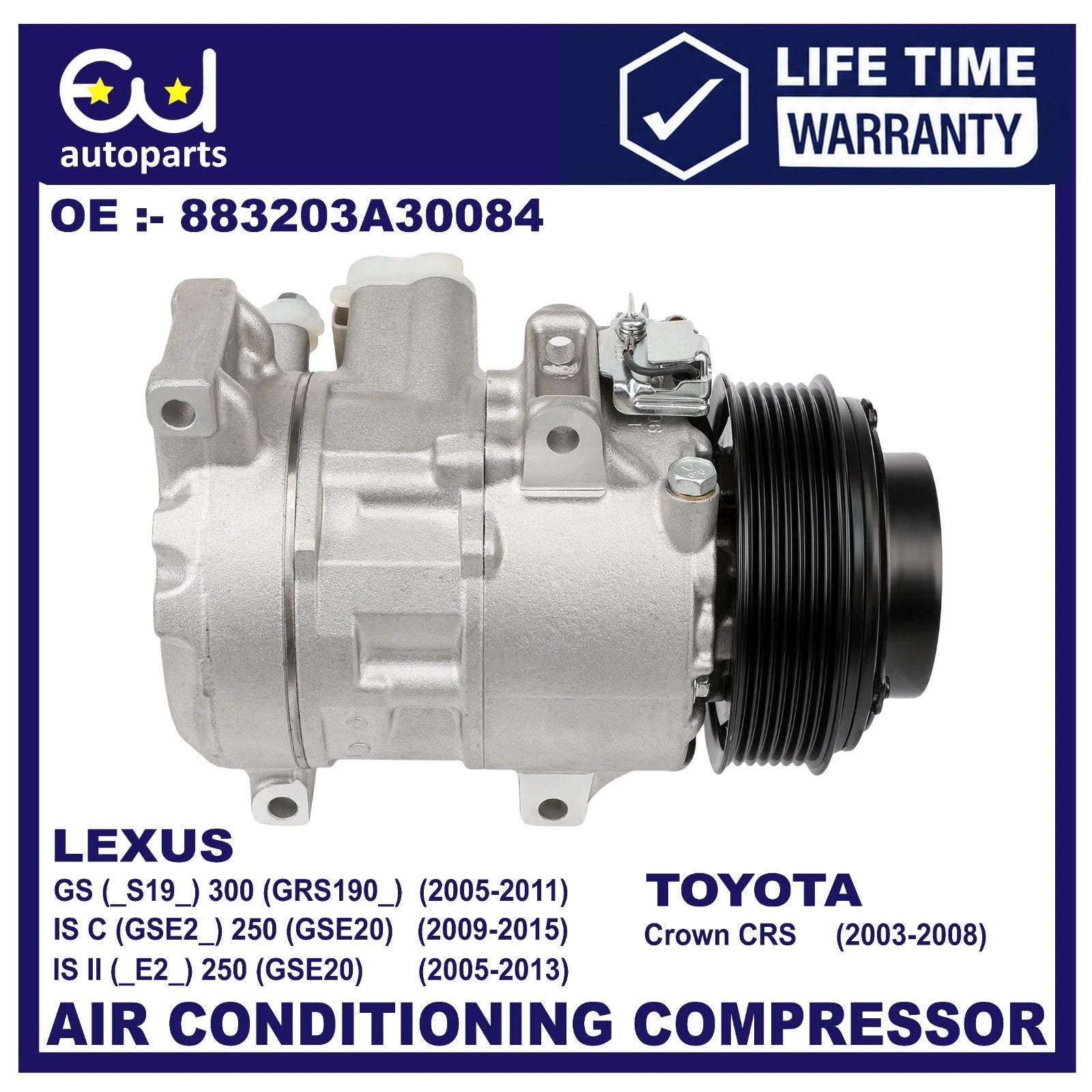 AIR CON AC COMPRESSOR FOR LEXUS GS300 IS250 IS350 RX350 U3 GSE2 S19 2.5 CROWN