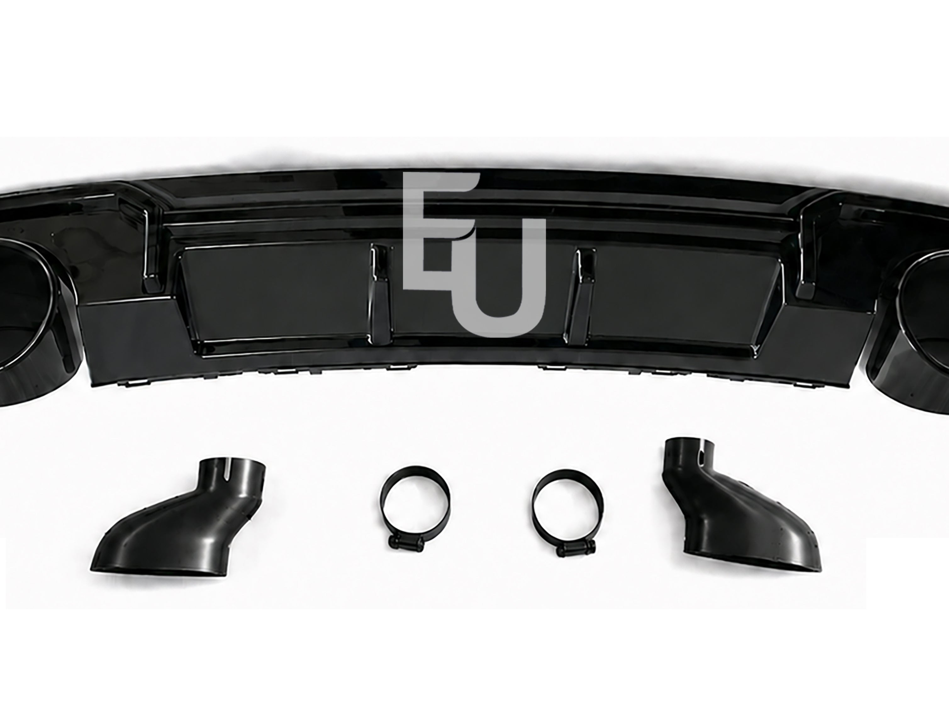 FOR AUDI A3 8V SEDAN STANDARD RS3 LOOK REAR DIFFUSER WITH TAILPIPE BLACK 16-20