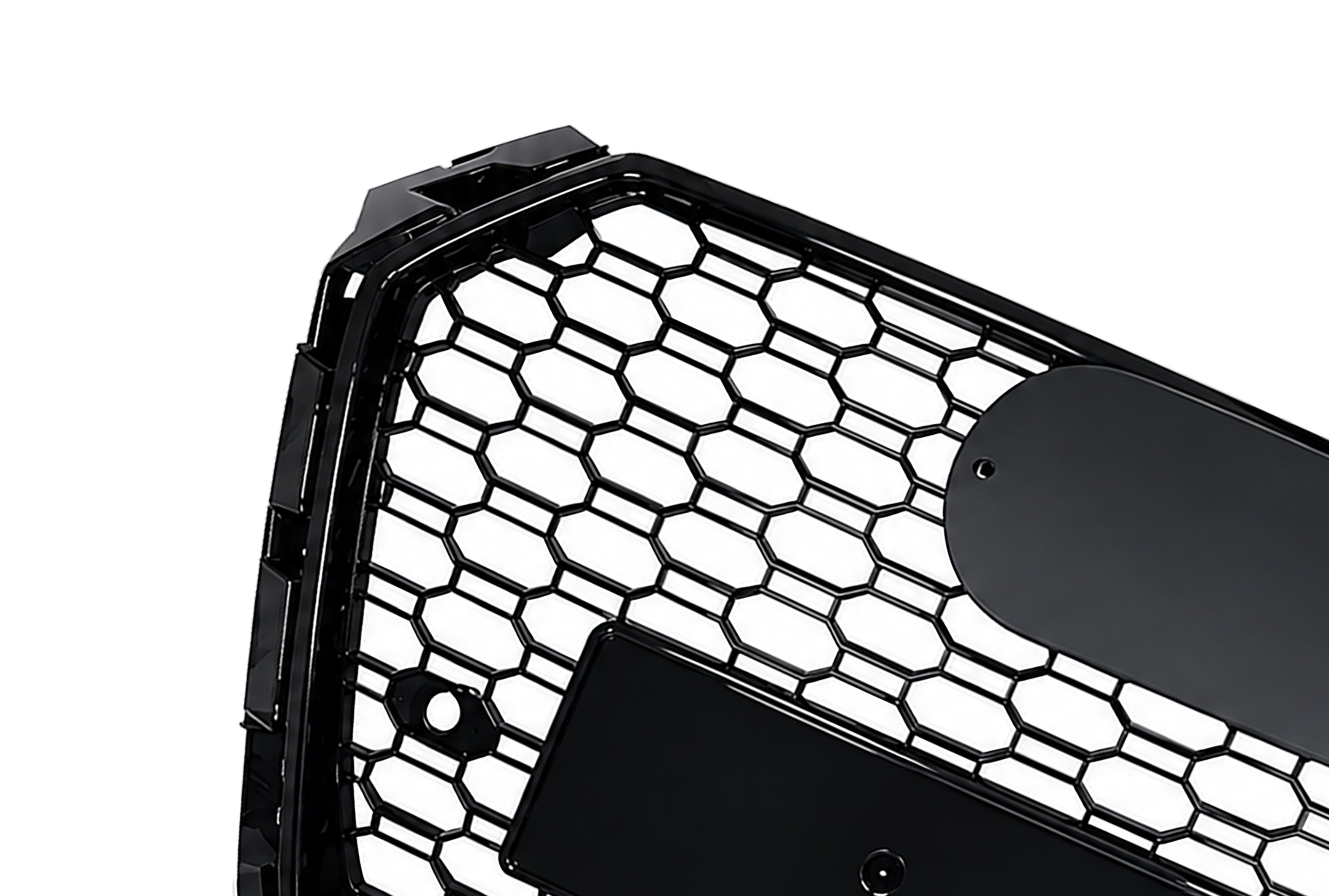 FRONT HONEYCOMB GRILLE RS4 STYLE GLOSS BLACK GRILLE FOR AUDI A4 S4 B9 15-19