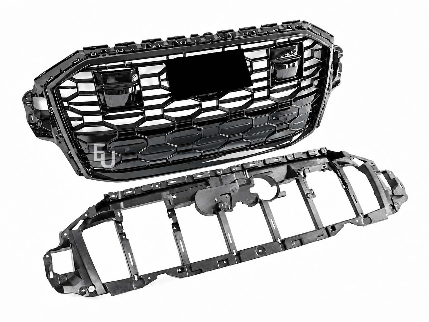 RSQ7 STYLE FRONT GRILL GRILLE FOR AUDI Q7 SQ7 4M 2020-2023 WITH ACC RADAR BLACK