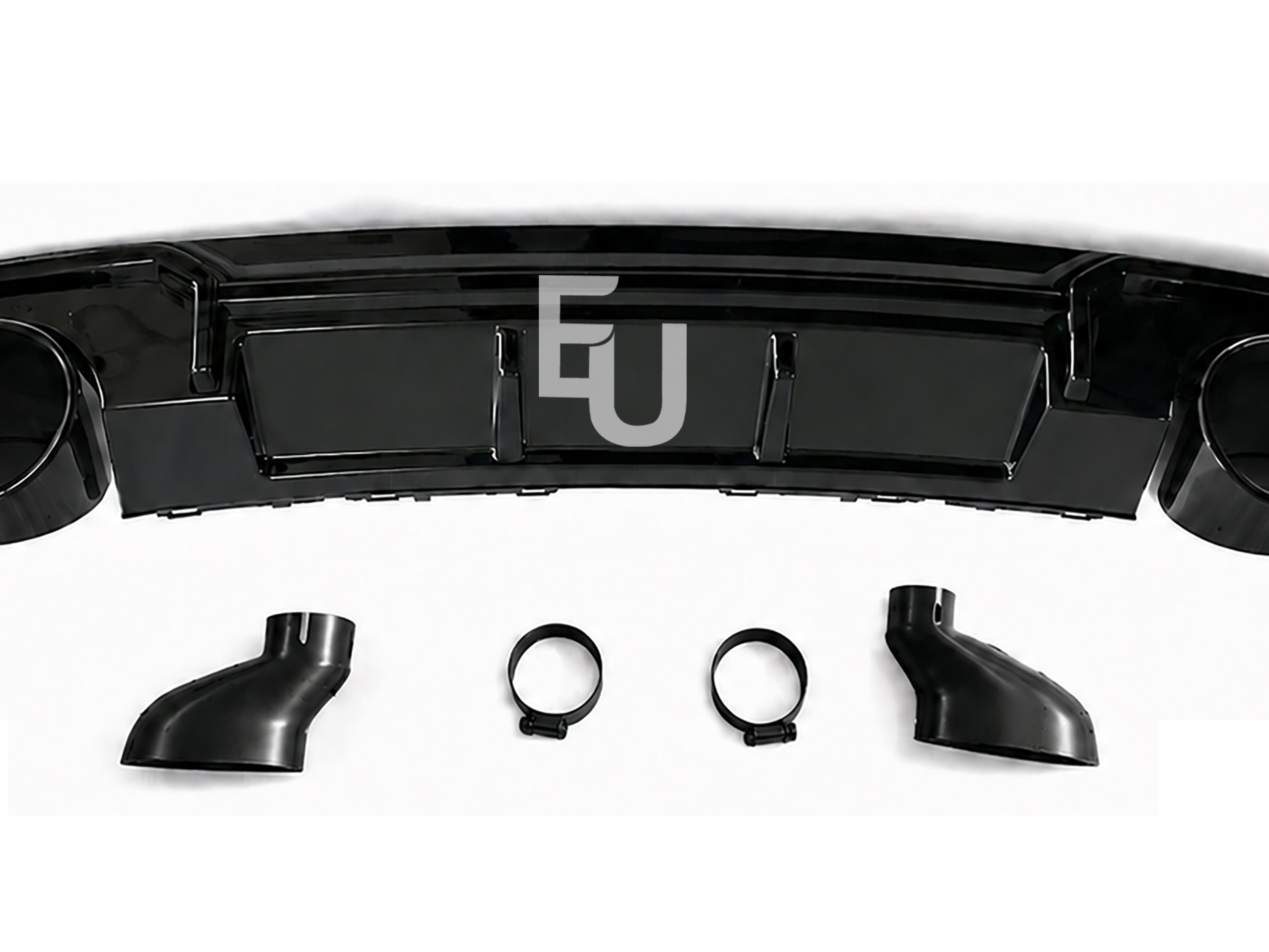 FOR AUDI A3 8V HATCHBACK STANDARD RS3 LOOK REAR DIFFUSER W/TAILPIPE BLACK 16-20