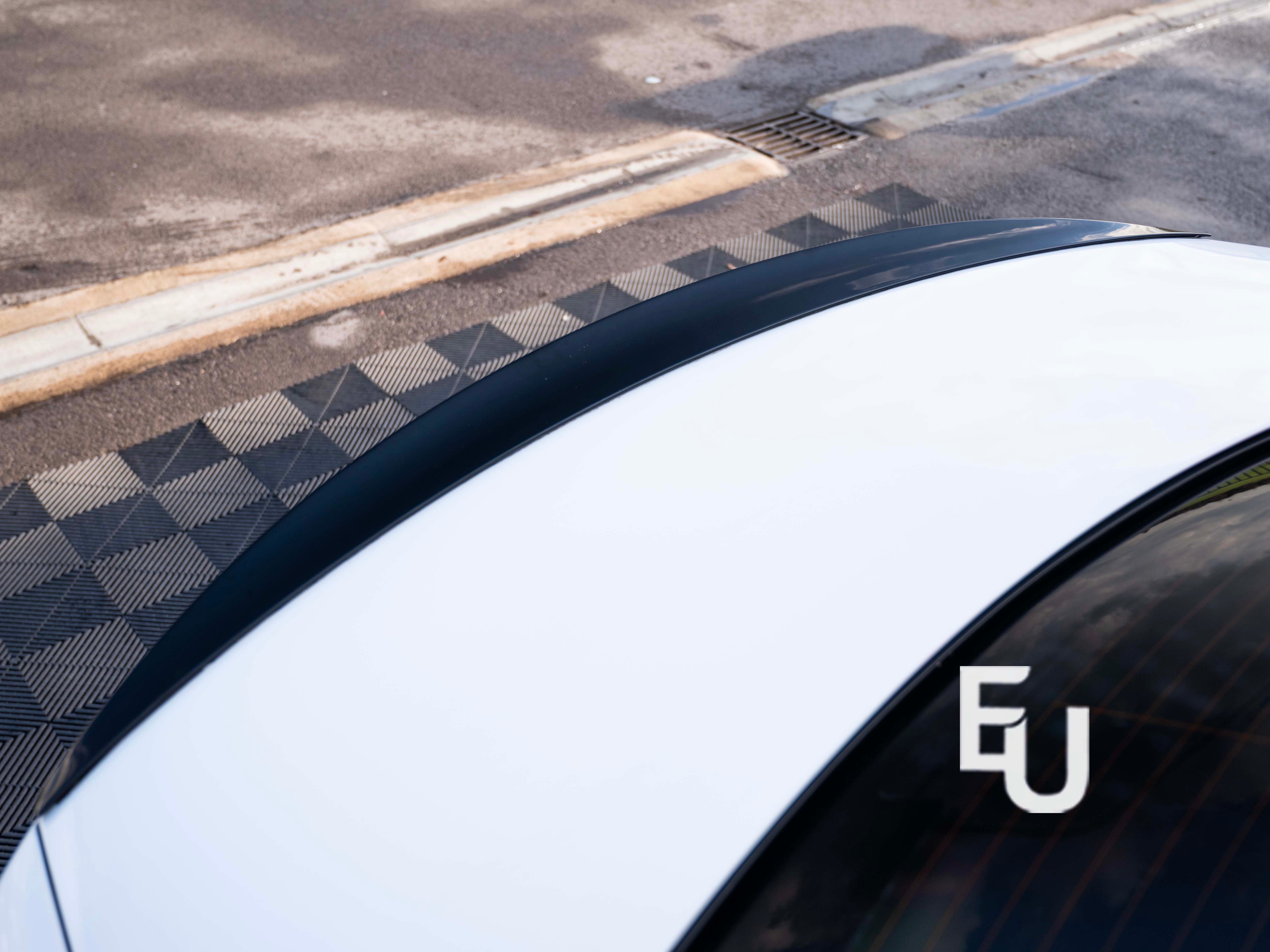 FOR MERCEDES E CLASS W213 SALOON C63 STYLE BOOT SPOILER GLOSS BLACK 2016-2020