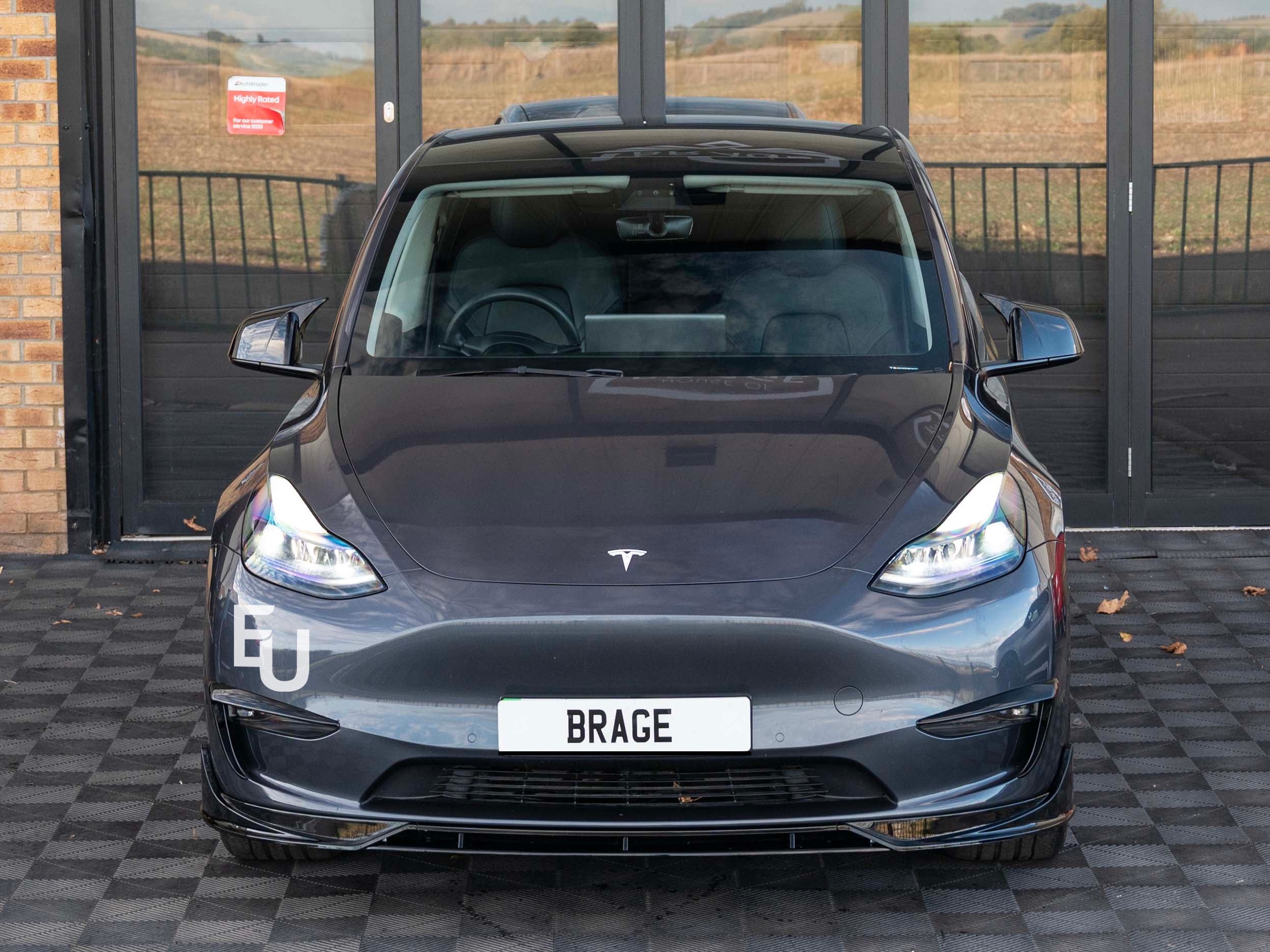 FOR TESLA MODEL Y FRONT BUMPER SPLITTER LIP SPOILER GLOSS BLACK 2020-2023