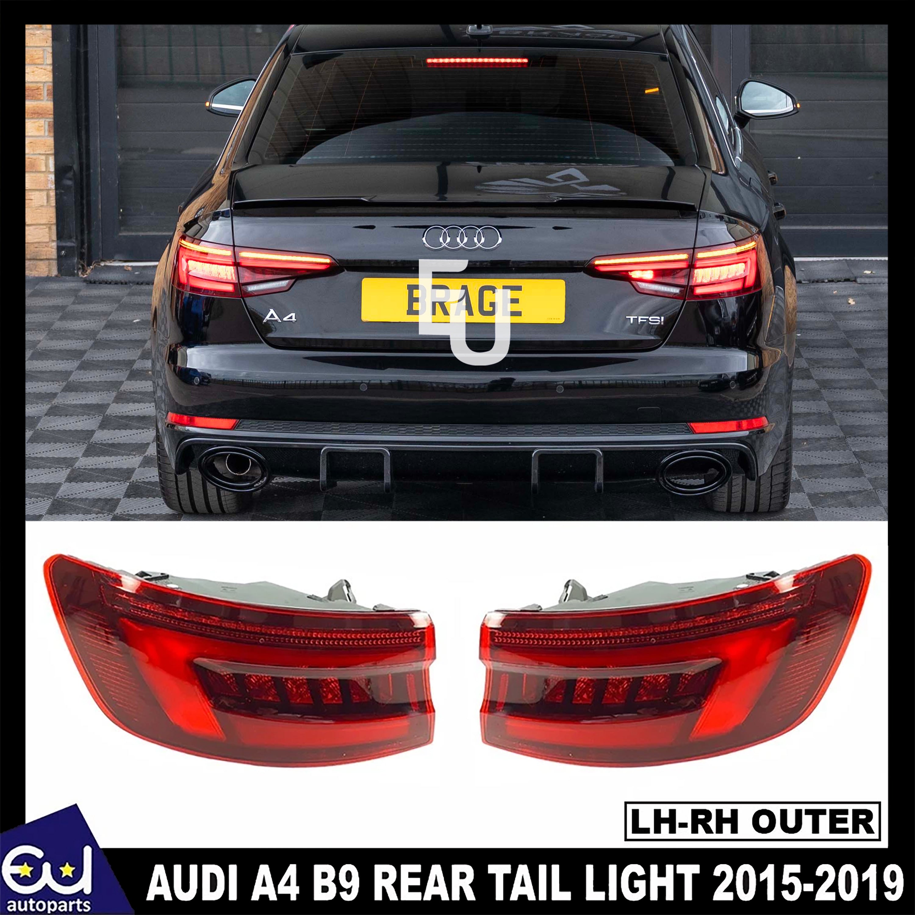 FOR AUDI A4 B9 2015-2019 SALOON REAR PAIR LEFT LH RIGHT RH LED TAIL LIGHT LAMP
