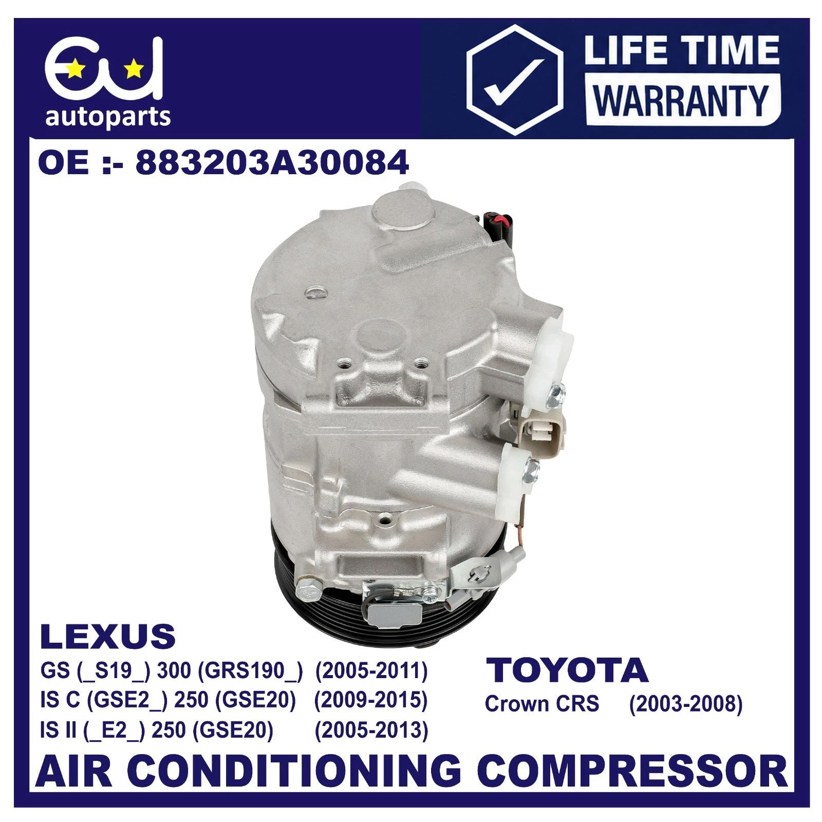 AIR CON AC COMPRESSOR FOR LEXUS GS300 IS250 IS350 RX350 U3 GSE2 S19 2.5 CROWN