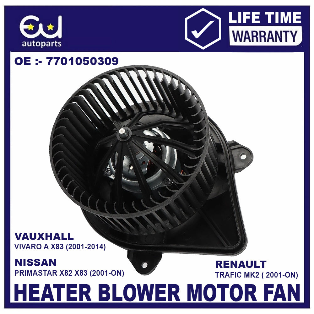 HEATER BLOWER MOTOR FAN FOR NISSAN PRIMASTAR X83 & RENAULT TRAFIC 7701050309