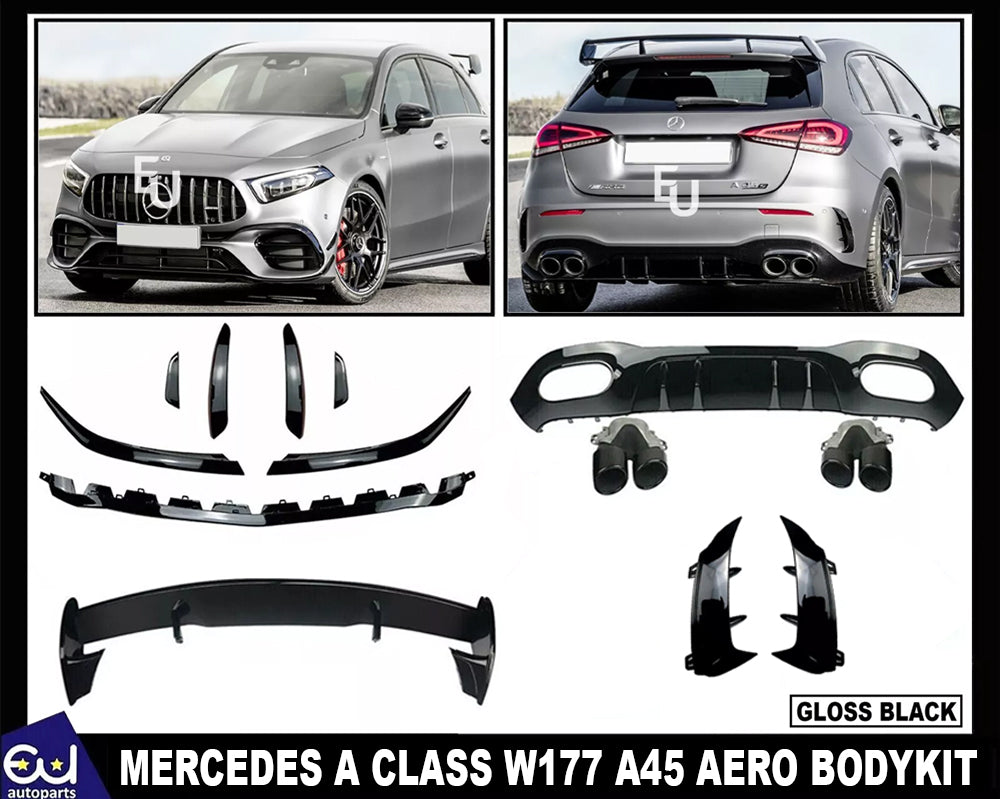 FOR MERCEDES A CLASS W177 45 PACAKGE AERO BODYKIT BODY KIT SPOILER REAR DIFFUSER