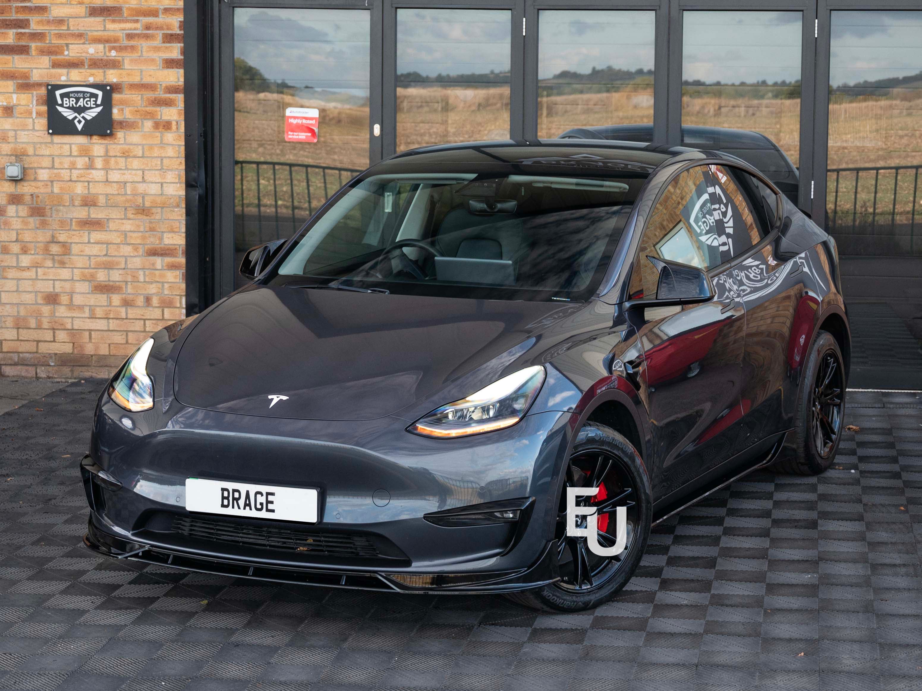 FOR TESLA MODEL Y FRONT BUMPER SPLITTER LIP SPOILER GLOSS BLACK 2020-2023
