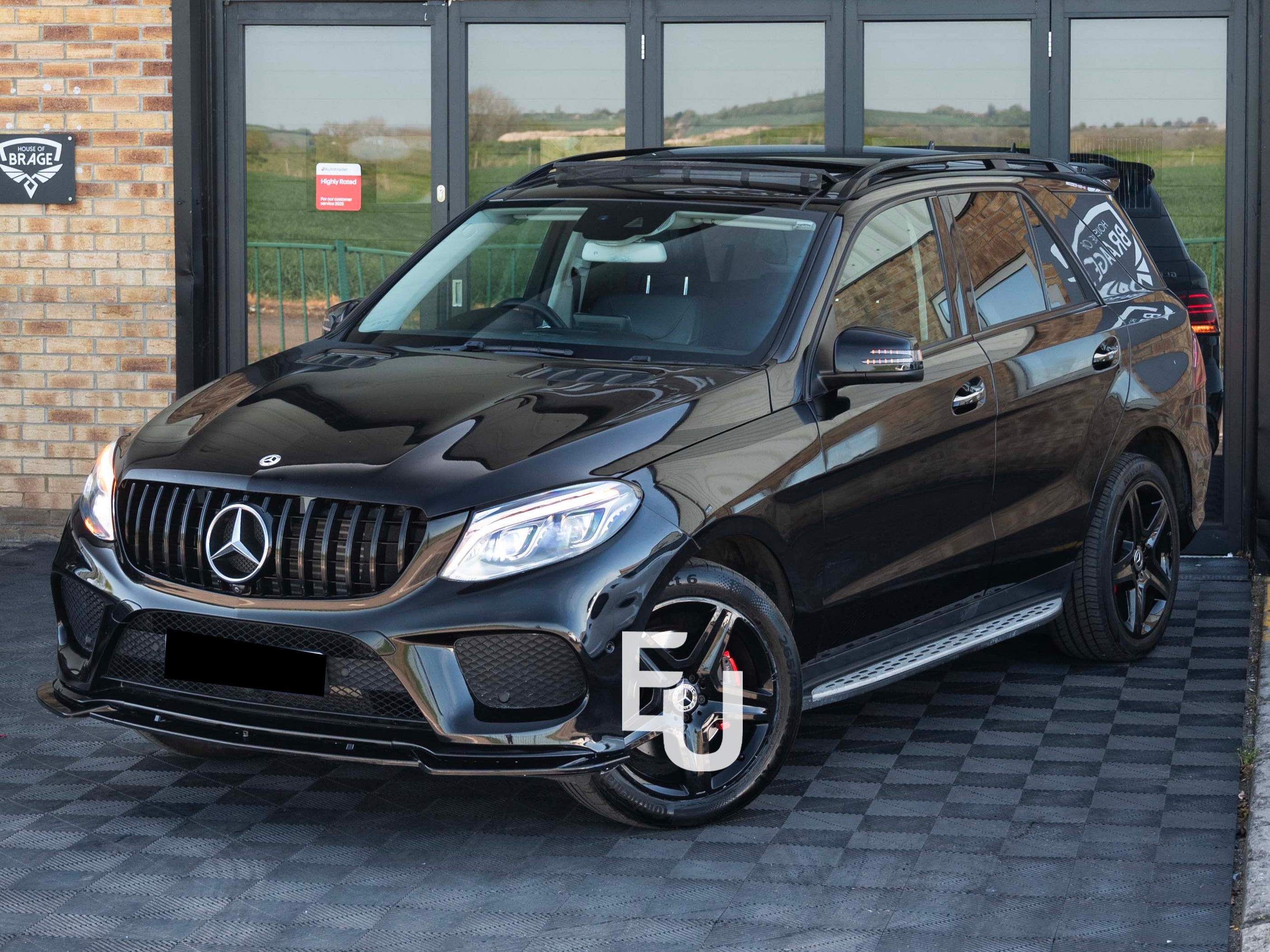 FRONT BUMPER LIP SPLITTER FOR MERCEDES W166 GLE SUV C292 15-18 GLOSS BLACK