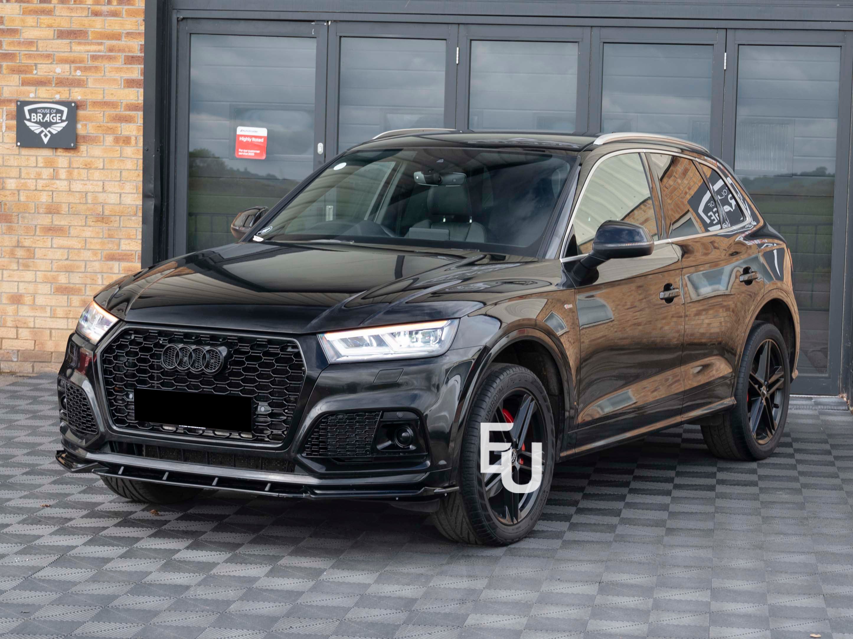 FOR AUDI Q5 SQ5 S LINE FY FRONT SPLITTER SPOILER LIP AERO GLOSS BLACK 18-20