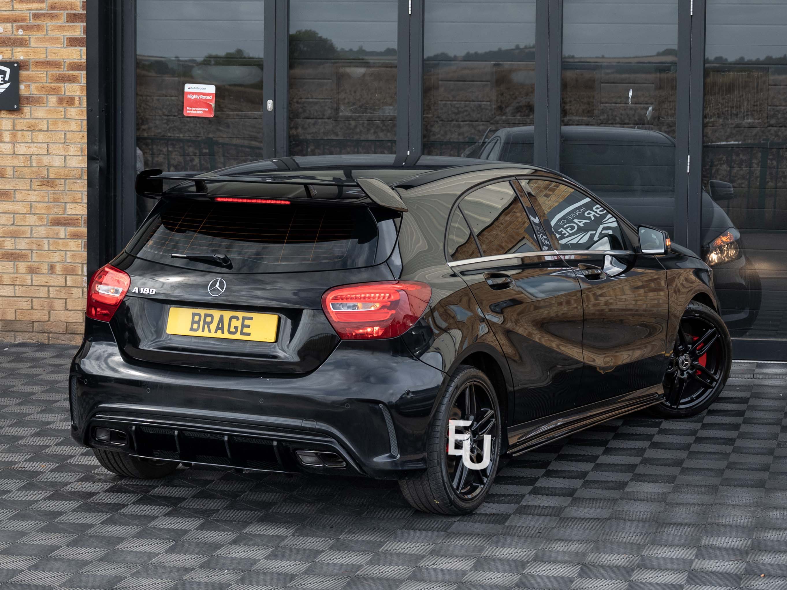 REAR ROOF SPOILER WING A45 AMG LOOK FOR MERCEDES W176 A CLASS 12-18 GLOSS BLACK