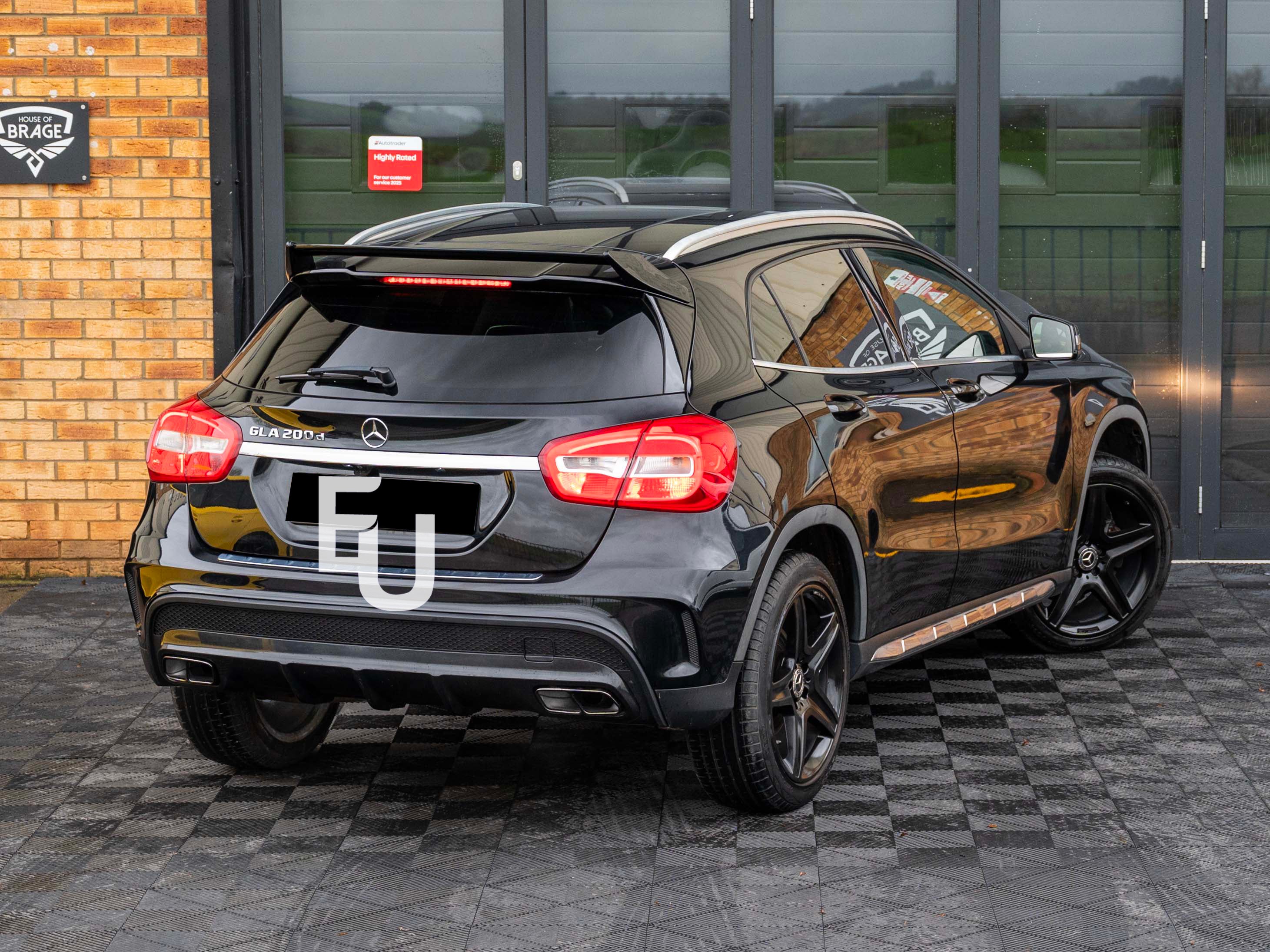 FOR MERCEDES BENZ GLA W156 X156 GLOSS BLACK B STYLE REAR ROOF SPOILER WING 15-19