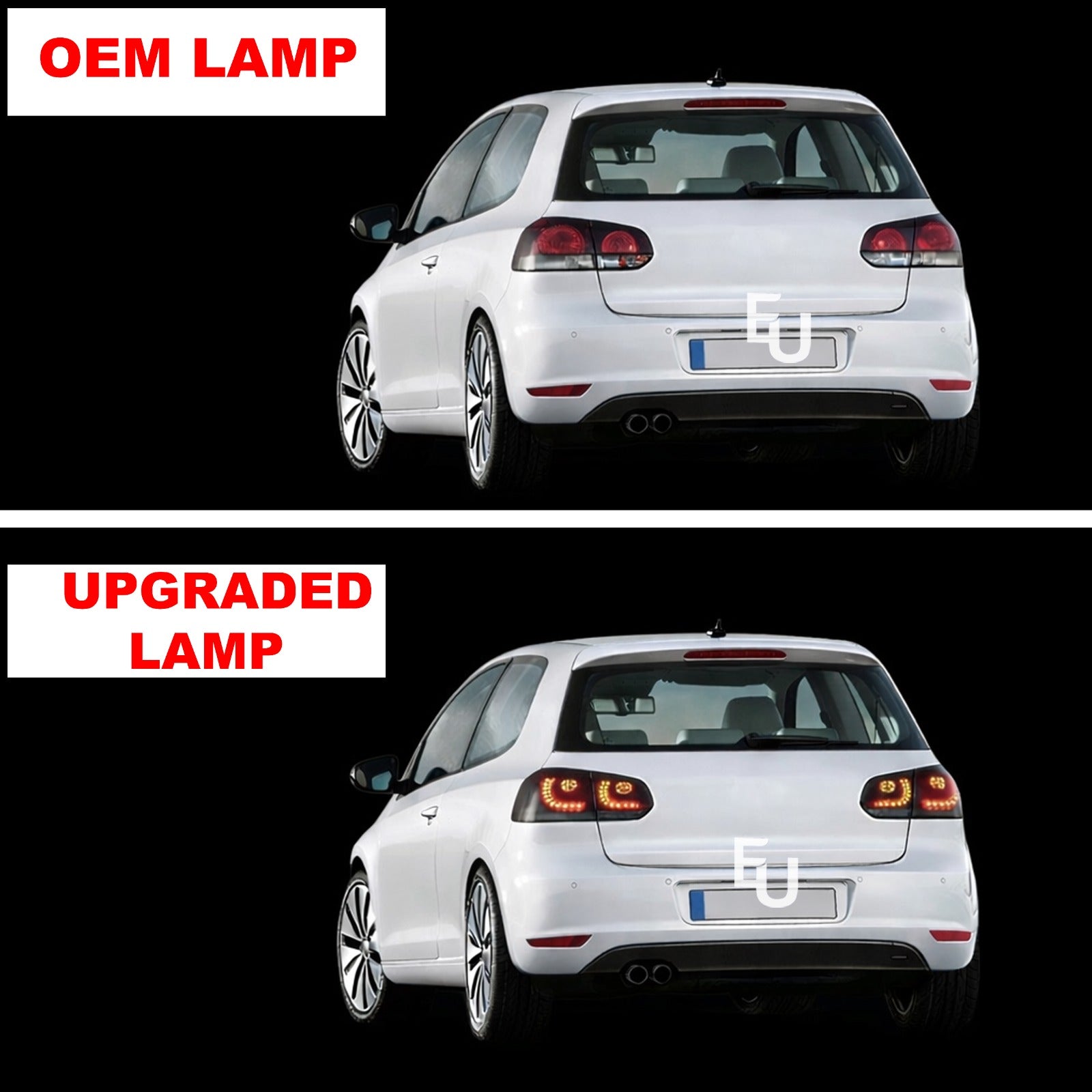 FOR VW GOLF VI 5K1 AJ5 SMOKED LED REAR LIGHTS BRAKE LAMPS W/SEQUENTIAL 2008-2013