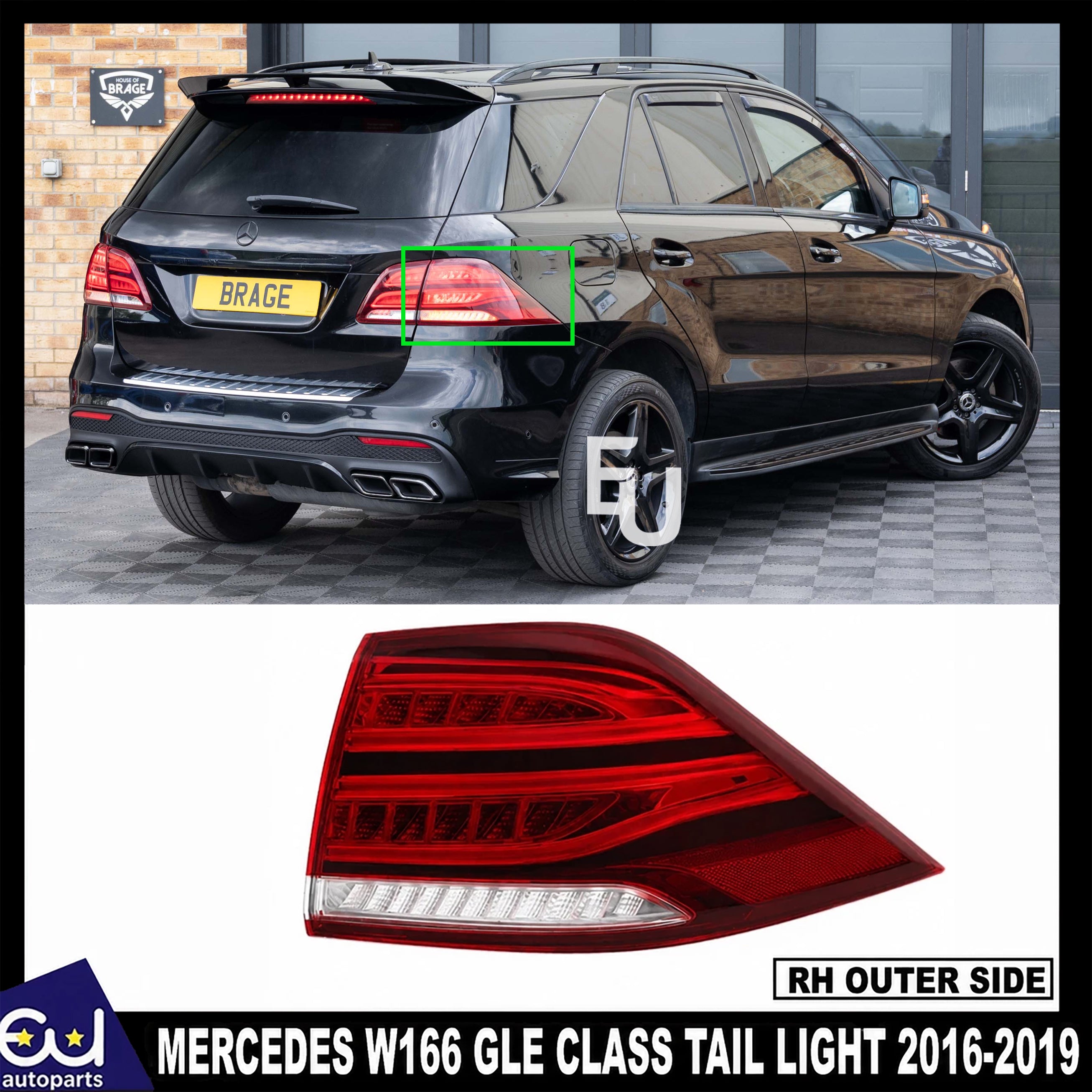 FOR MERCEDES GLE CLASS W166 LED RIGHT DRIVER REAR OUTER TAIL LIGHT LAMP 16-19