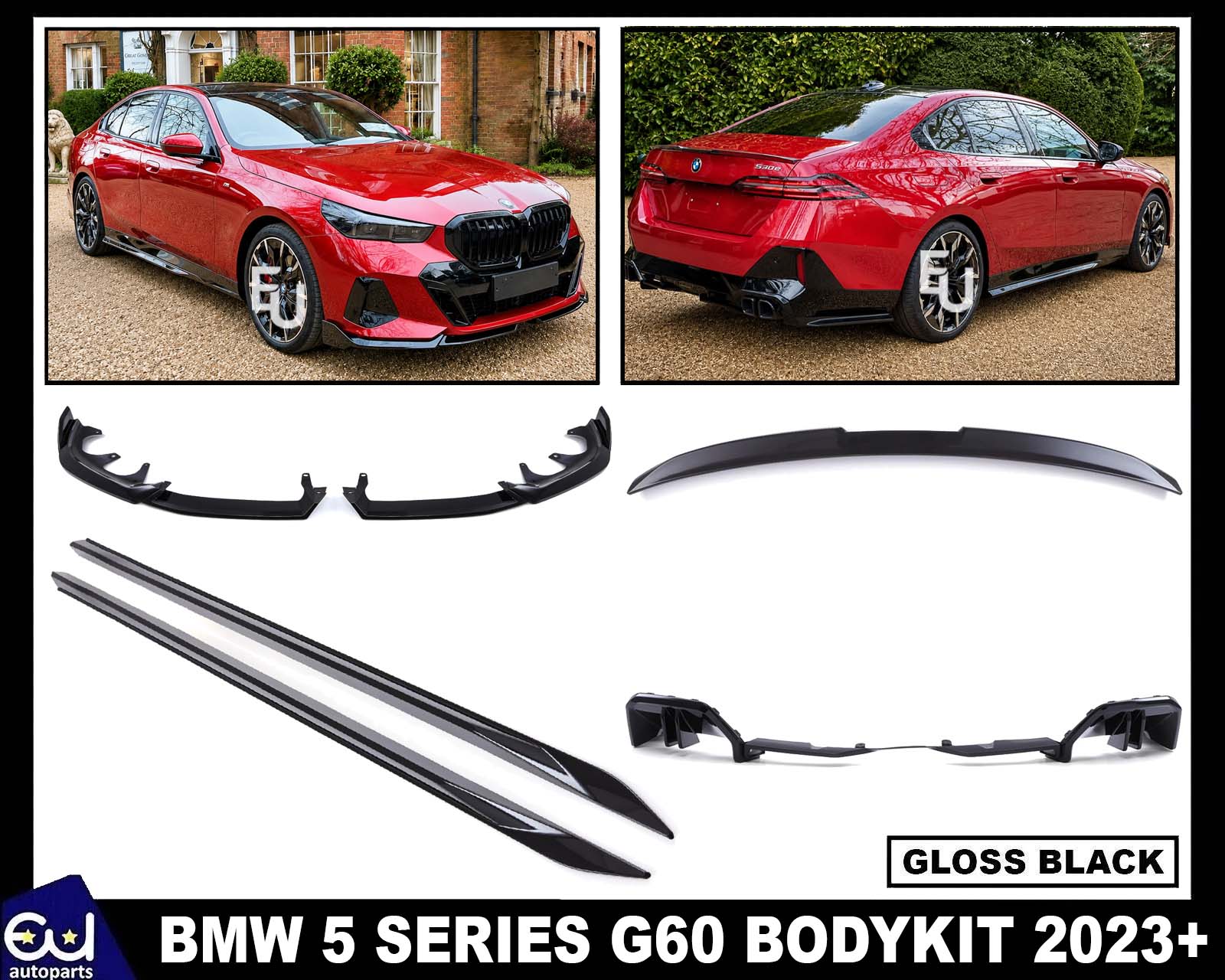 FRONT SPLITTER REAR DIFFSUER SPOILER BODY KIT BODYKIT FOR BMW 5 SERIES G60 2023+