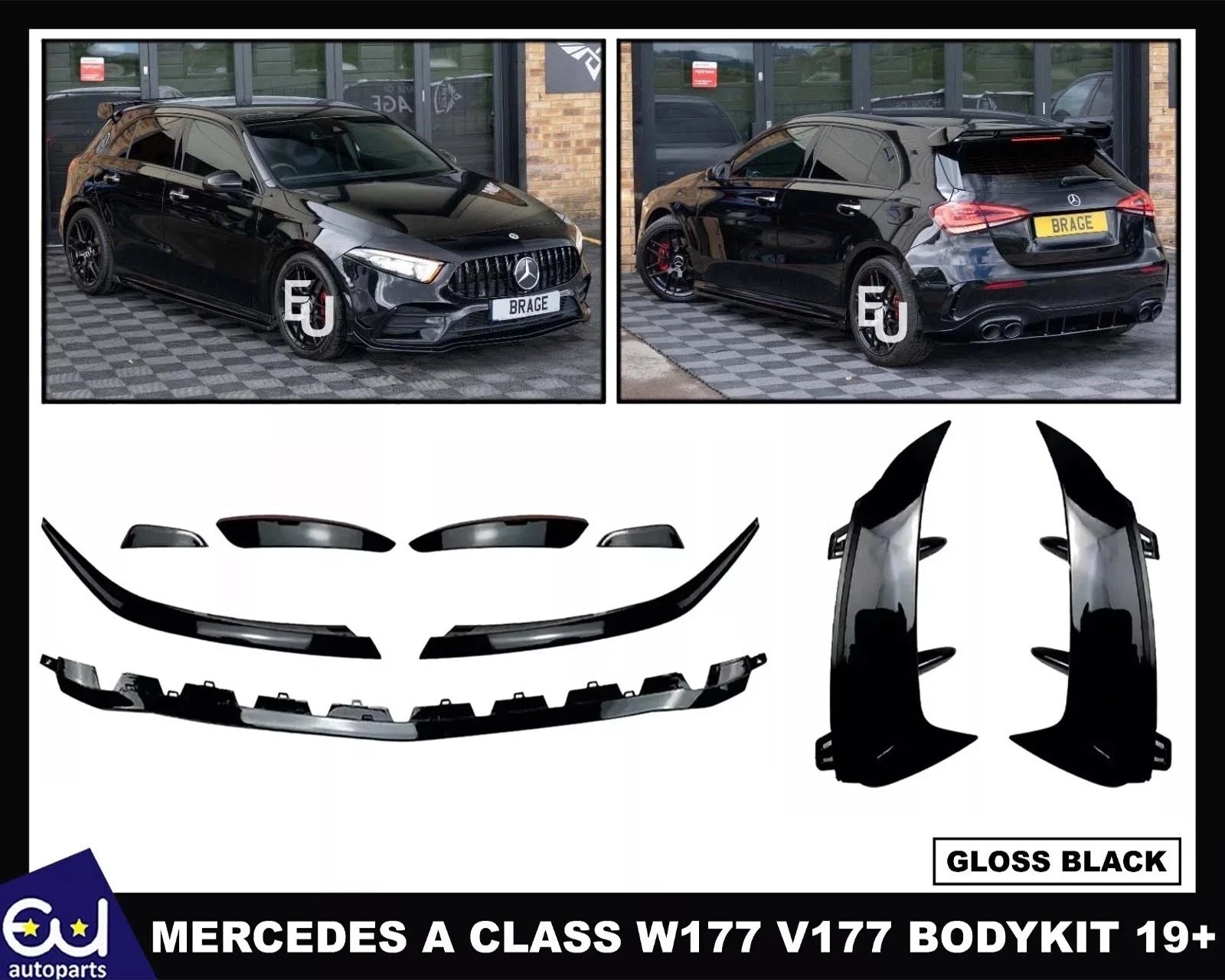 FOR MERCEDES A CLASS W177 V177 BODYKIT AEROKIT BUMPER CANARDS SIDE AIR VENTS 19+