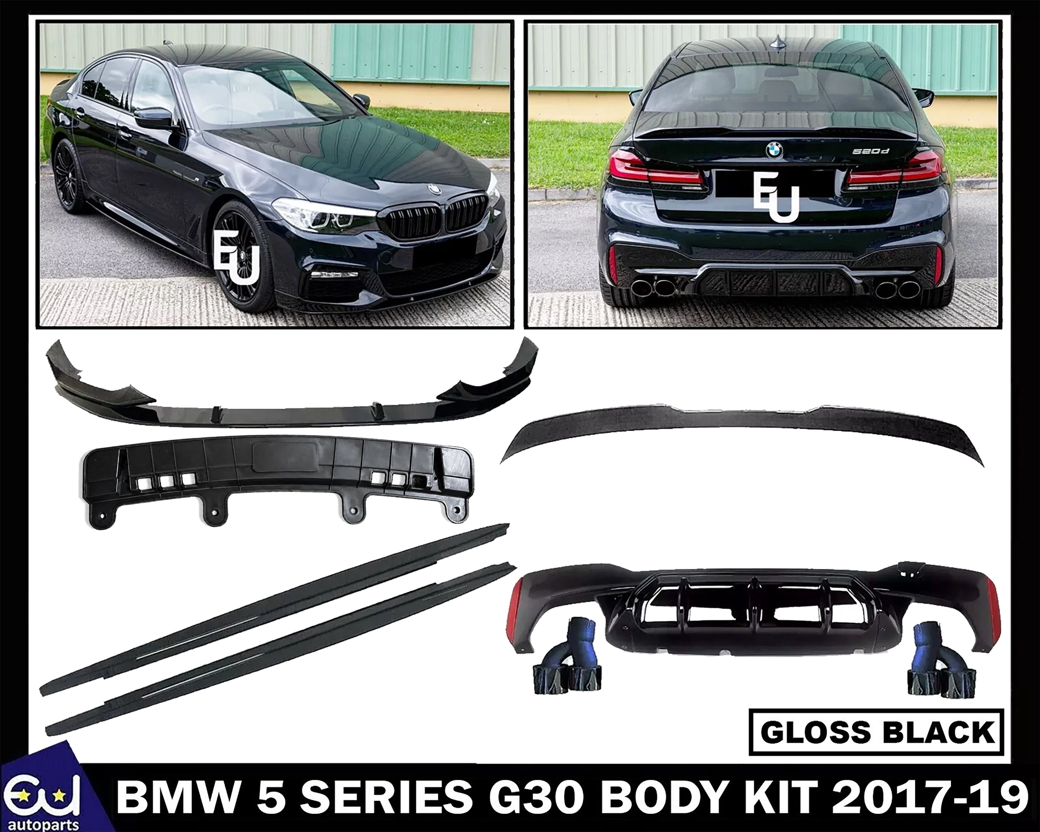 FOR BMW 5 SERIES G30 M5 BODYKIT BODY KIT FRONT SPLITTER SIDE SKIRT REAR DIFFUSER