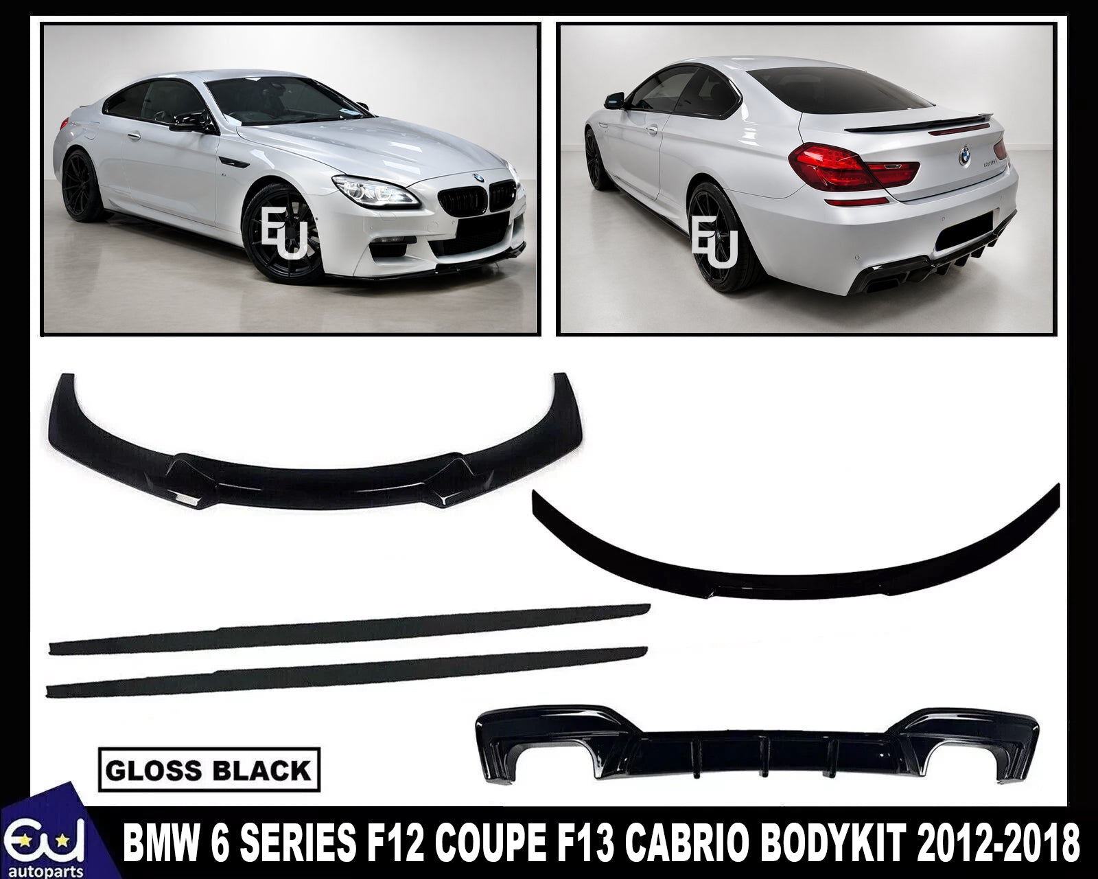 BODYKIT BODY KIT FOR BMW 6 SERIES F12 F13 CABRIO FRONT SPLITTER & REAR DIFFUSER