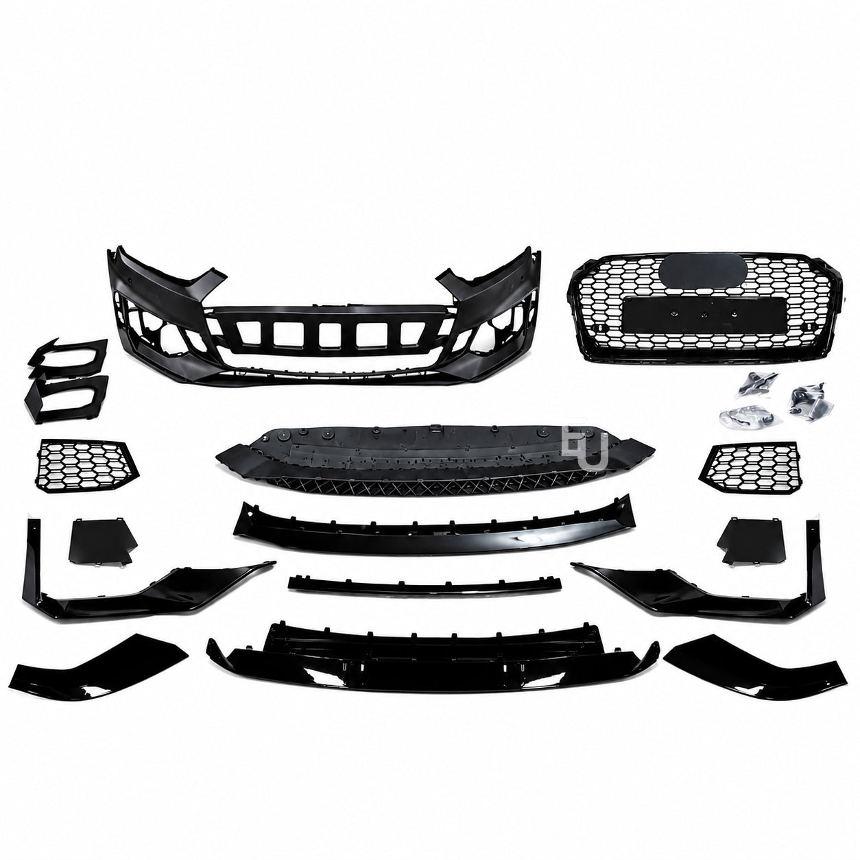 RS5 LOOK FRONT SPLITTER BUMPER BODY KIT GRILLE FOR AUDI A5 S5 B9 8W 2017-2020
