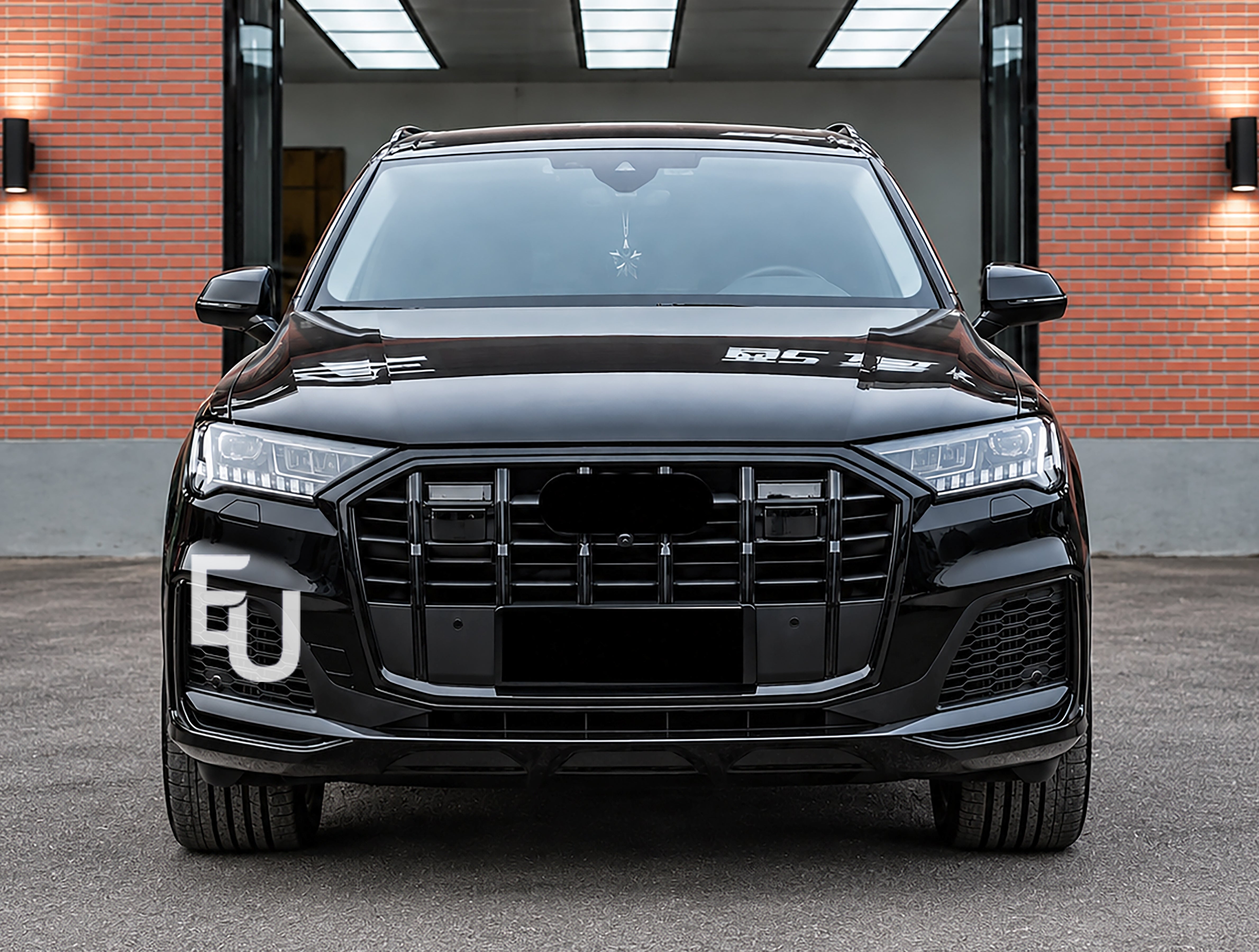 SQ7 STYLE FRONT BUMPER GRILL GRILLE FOR AUDI Q7 4M FACELIFT 2020-23 GLOSS BLACK