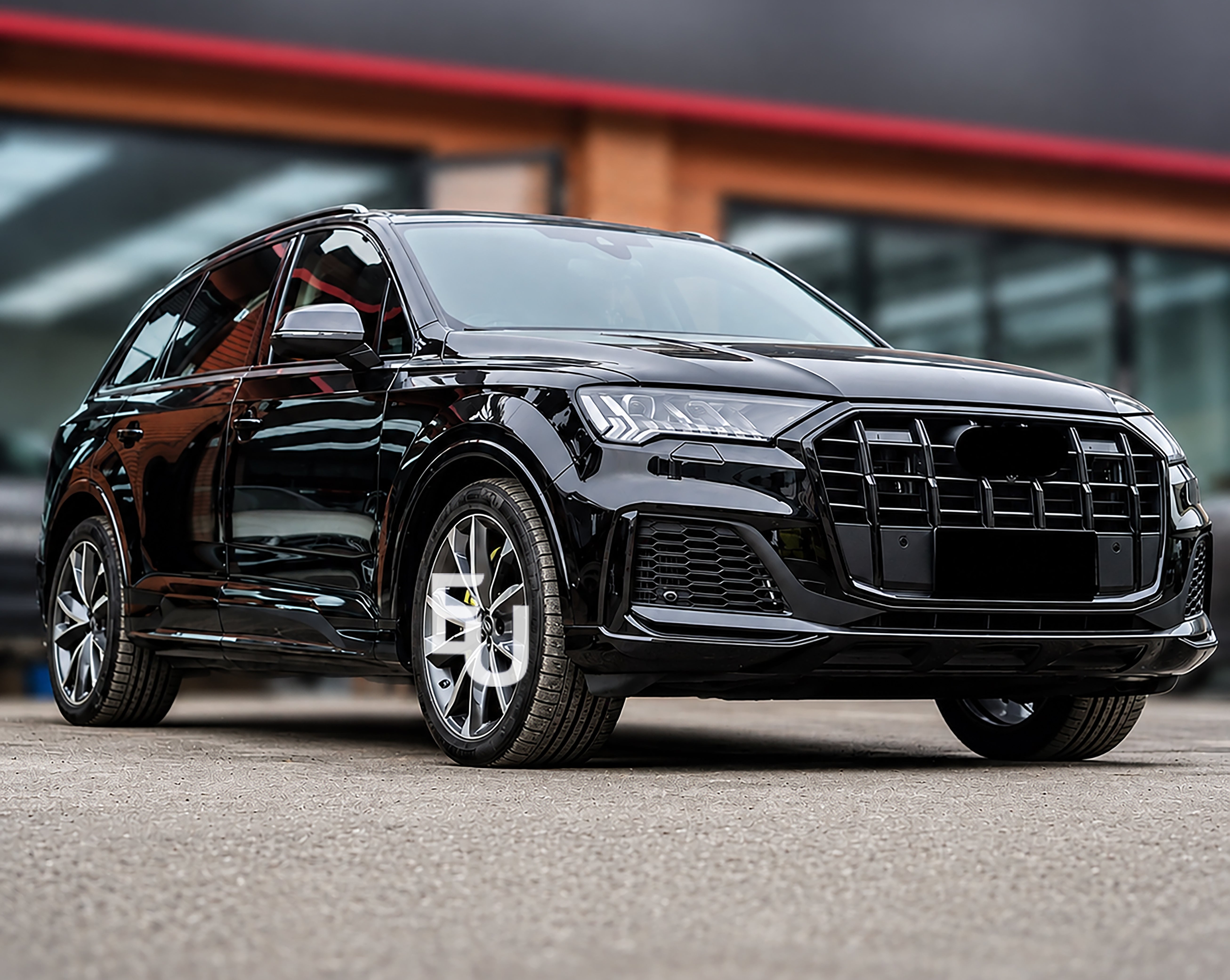 SQ7 STYLE FRONT BUMPER GRILL GRILLE FOR AUDI Q7 4M FACELIFT 2020-23 GLOSS BLACK