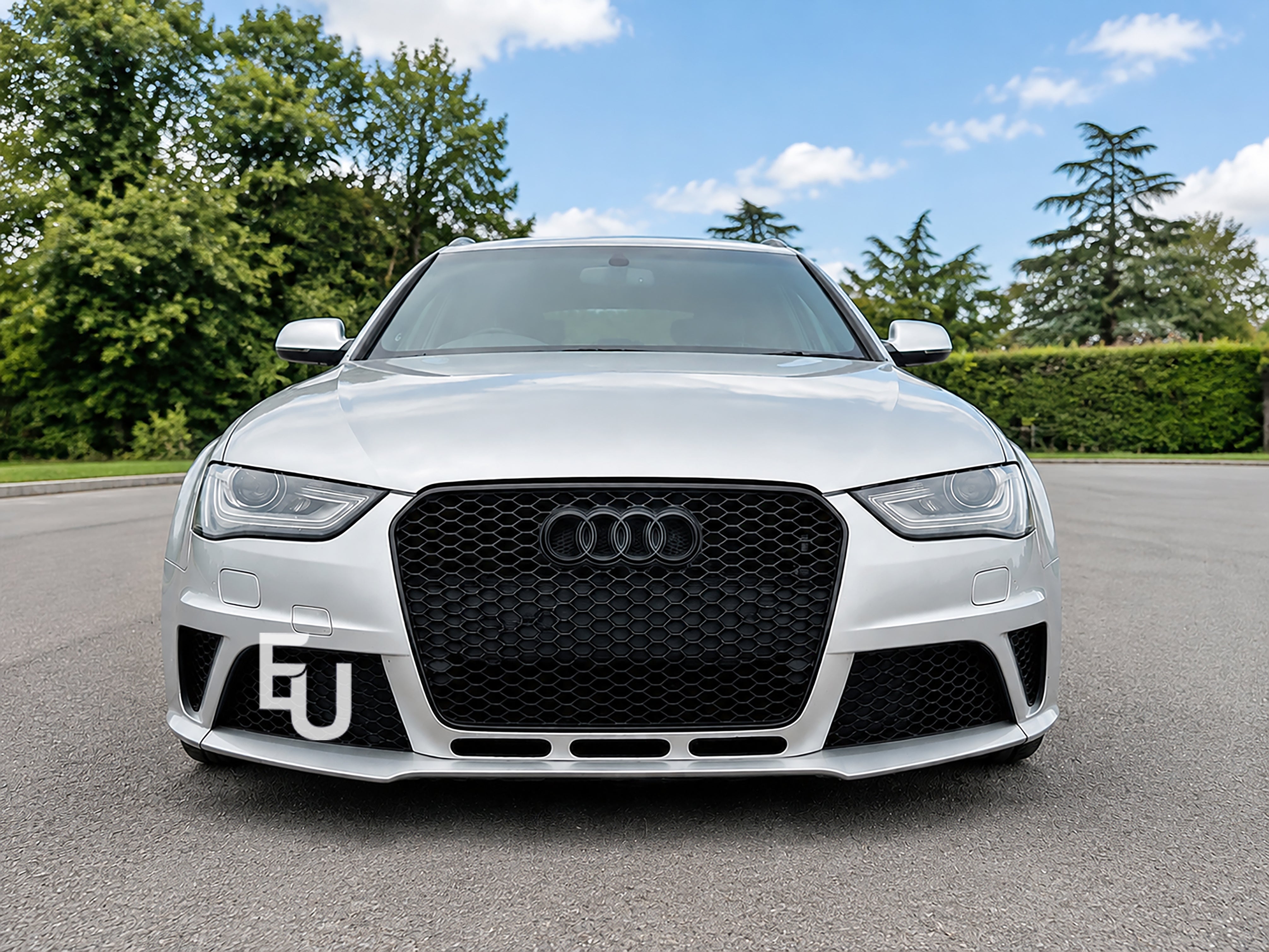 RS4 STYLE HONEYCOMB FRONT GRILLE FOR AUDI A4 S4 B8.5 FACELIFT 12-15 GLOSS BLACK