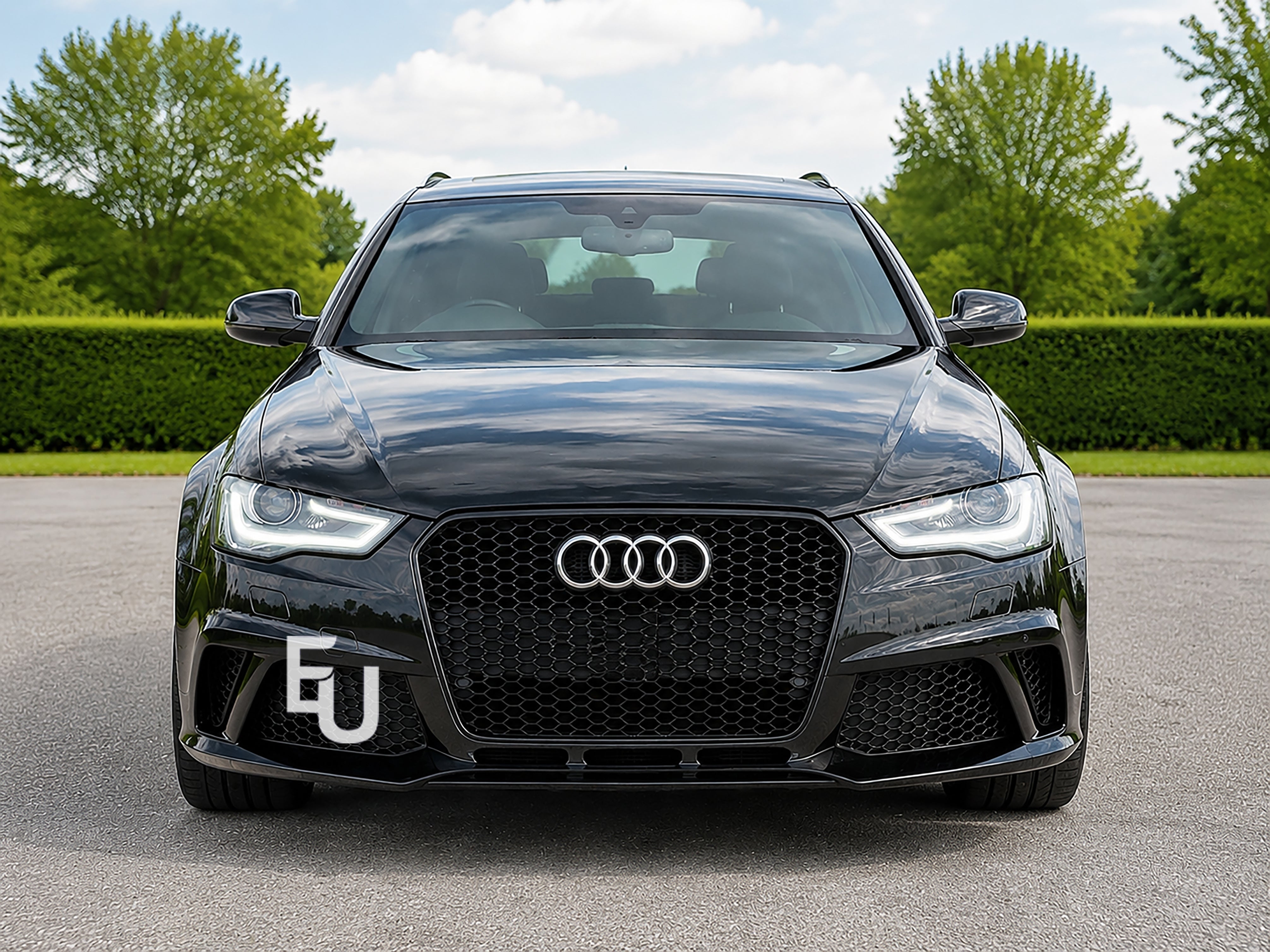 RS4 STYLE HONEYCOMB FRONT GRILLE FOR AUDI A4 S4 B8.5 FACELIFT 12-15 GLOSS BLACK
