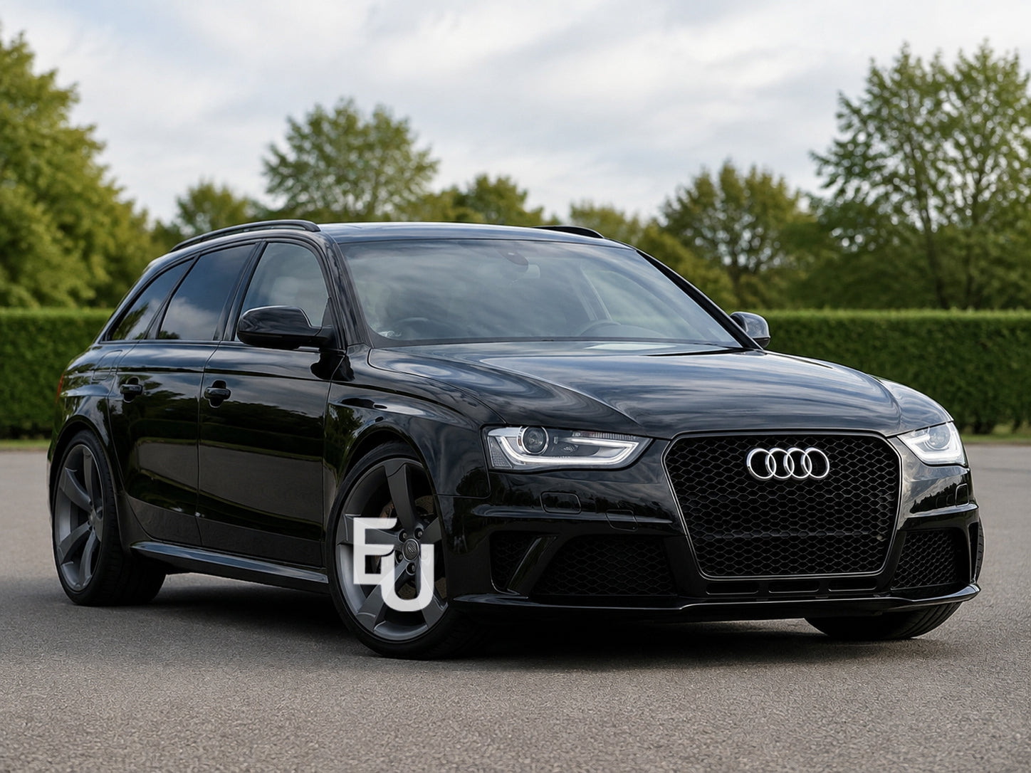 RS4 STYLE HONEYCOMB FRONT GRILLE FOR AUDI A4 S4 B8.5 FACELIFT 12-15 GLOSS BLACK