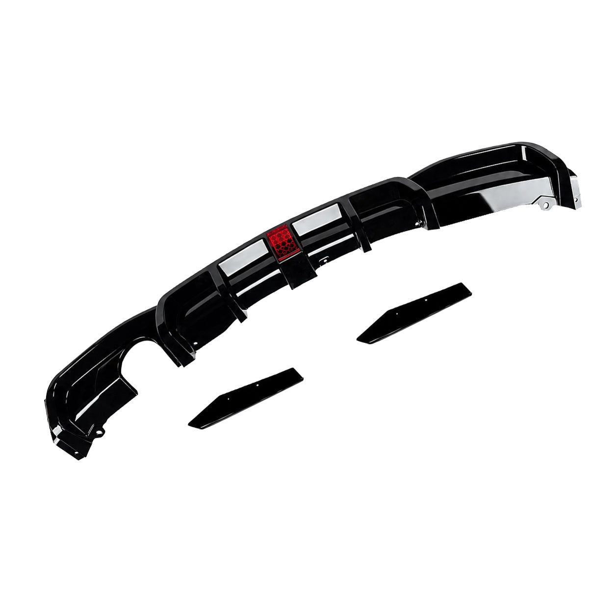 FOR BMW 3 SERIES F30 F31 REAR VALANCE DIFFUSER LIP W/LED GLOSS BLACK 11-19