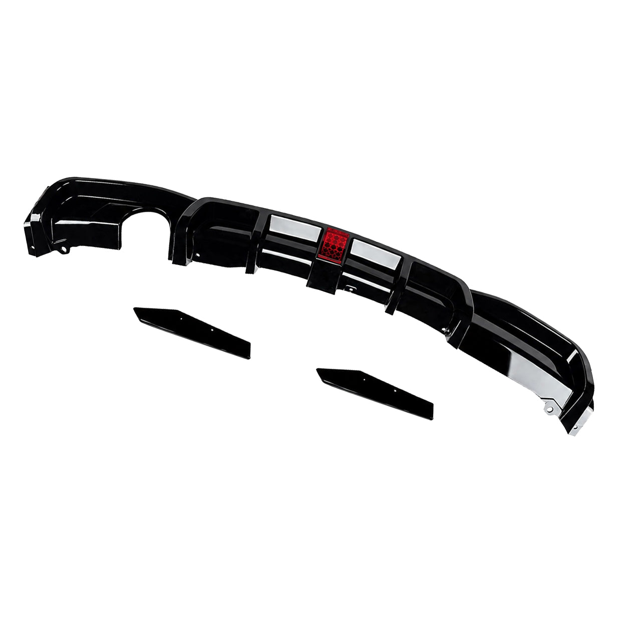 FOR BMW 3 SERIES F30 F31 REAR VALANCE DIFFUSER LIP W/LED GLOSS BLACK 11-19
