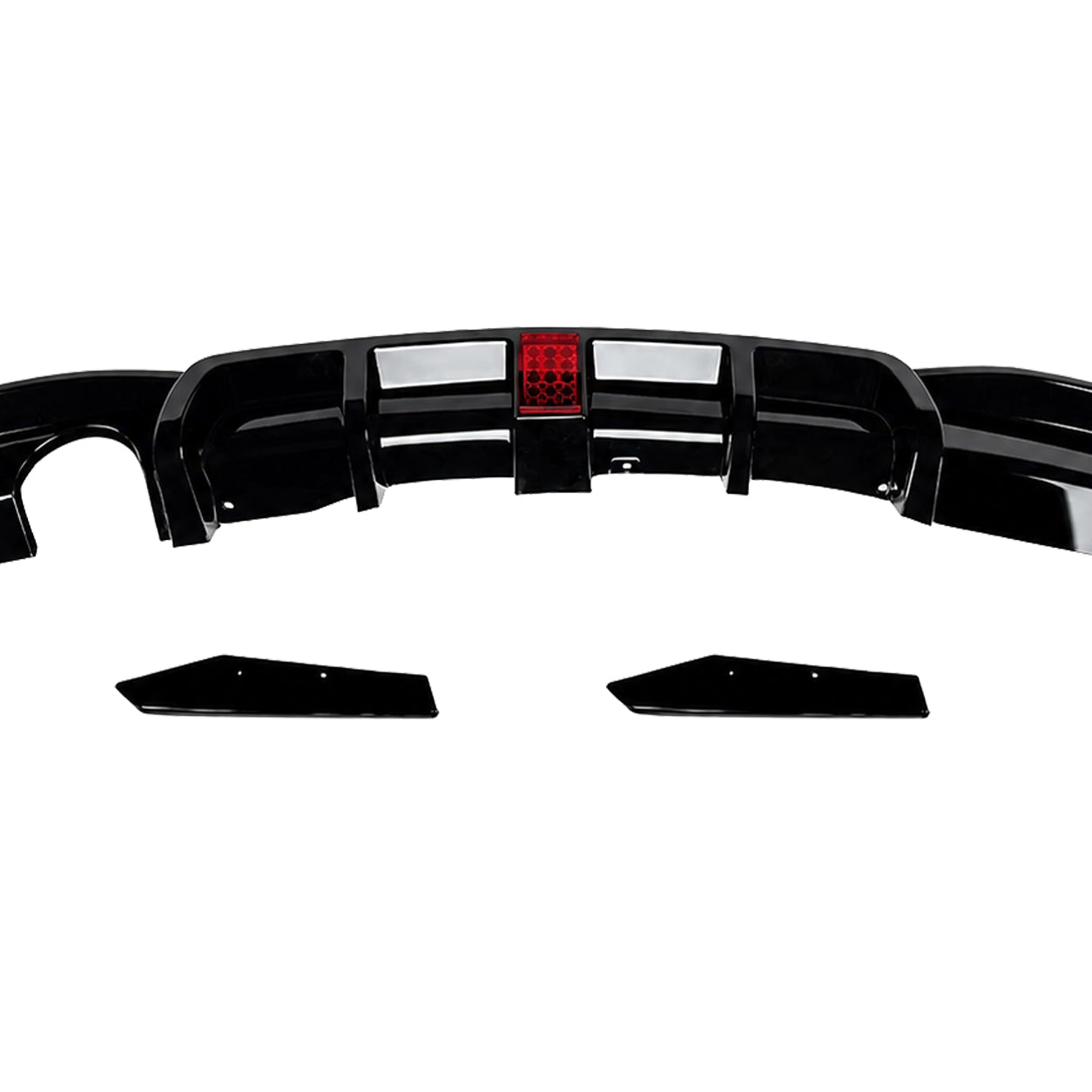FOR BMW 3 SERIES F30 F31 REAR VALANCE DIFFUSER LIP W/LED GLOSS BLACK 11-19