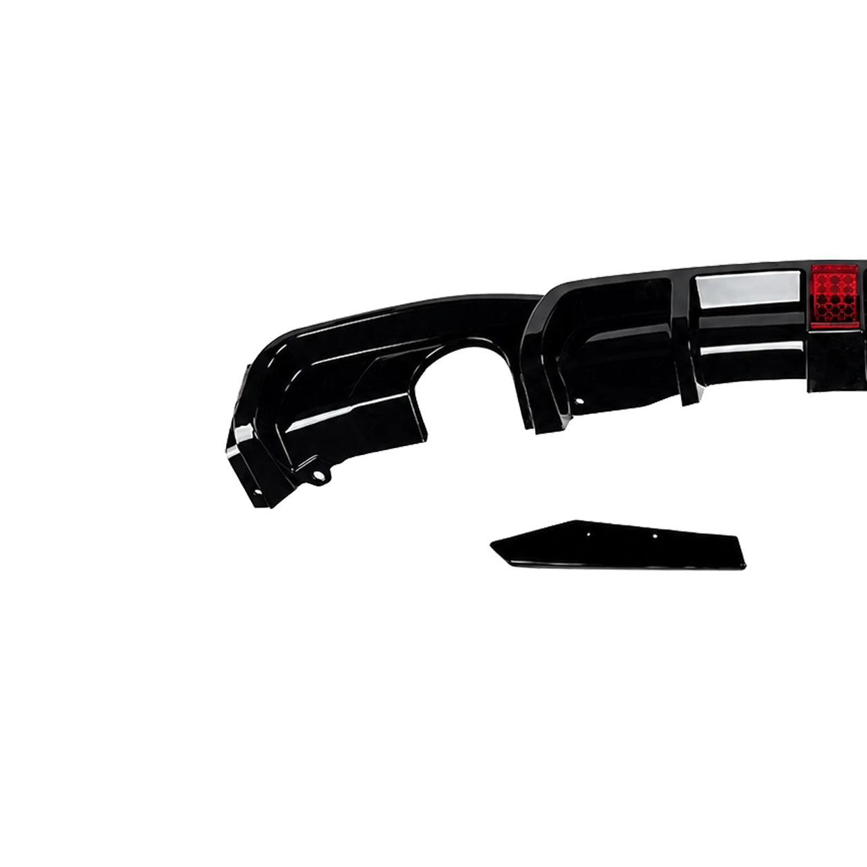 FOR BMW 3 SERIES F30 F31 REAR VALANCE DIFFUSER LIP W/LED GLOSS BLACK 11-19