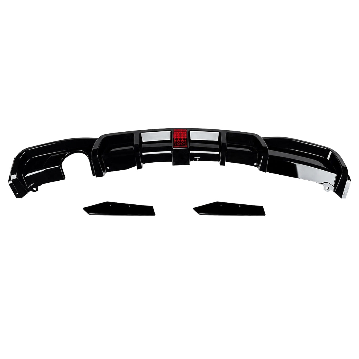 FOR BMW 3 SERIES F30 F31 REAR VALANCE DIFFUSER LIP W/LED GLOSS BLACK 11-19