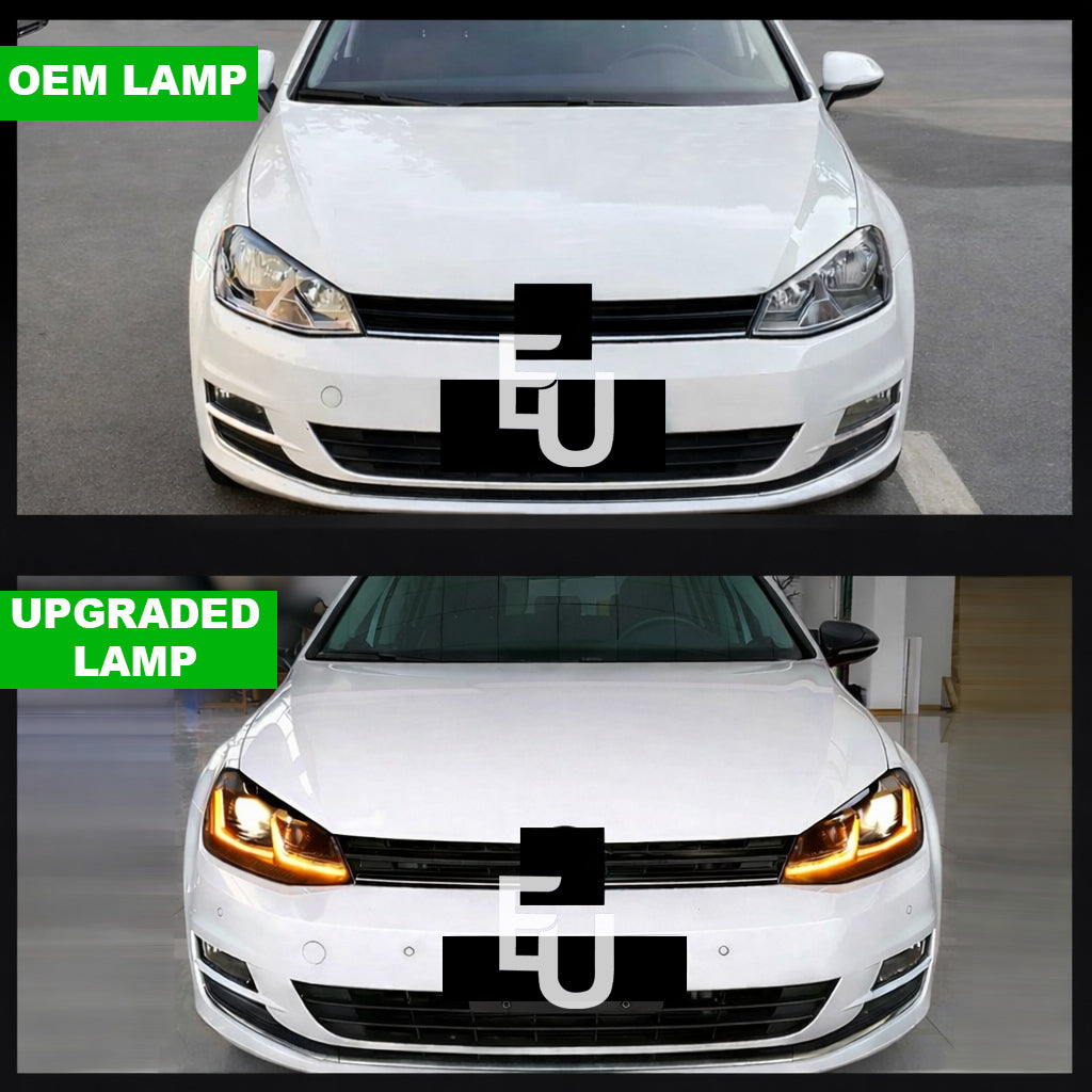 FOR VOLKSWAGEN VW GOLF MK7 PAIR VLAND FULL LED HEAD LIGHTS SEQUENTIAL LAMP 13-16