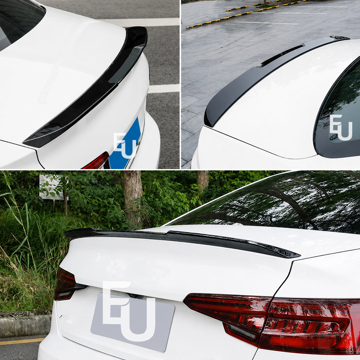 REAR TRUNK BOOT SPOILER WING LIP FOR AUDI A4 B9 S LINE 8W S4 2017+ GLOSSY BLACK