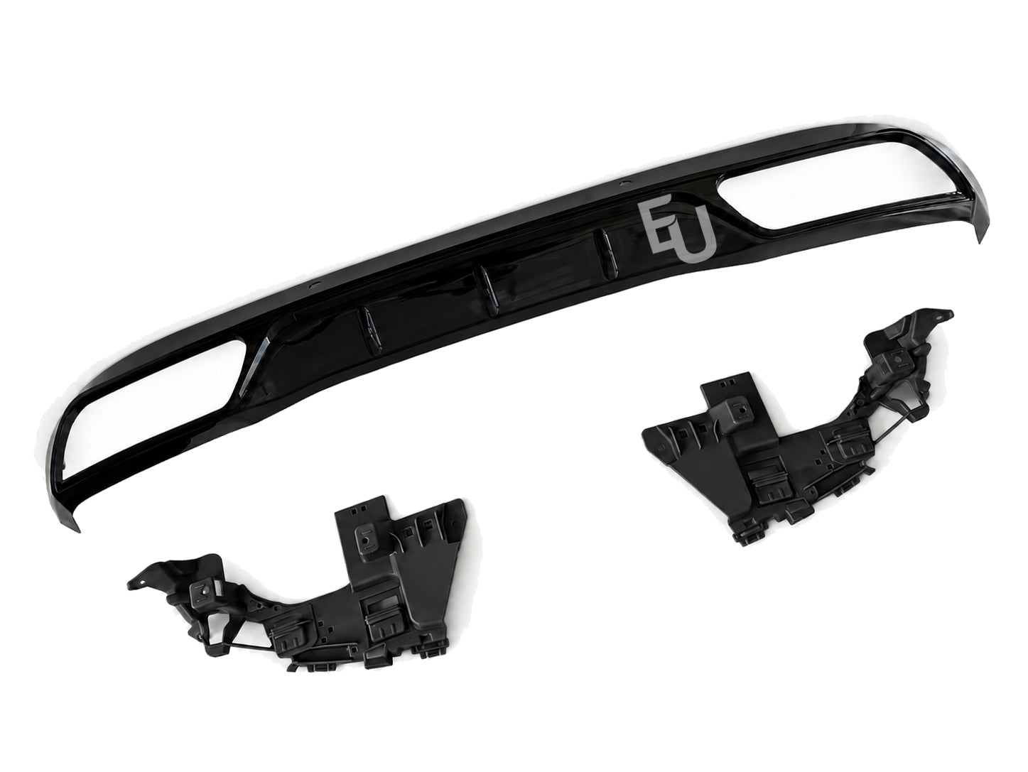 REAR DIFFUSER TAIL PIPE NON AMG FOR MERCEDES C-CLASS W205 C63 LOOK BLACK