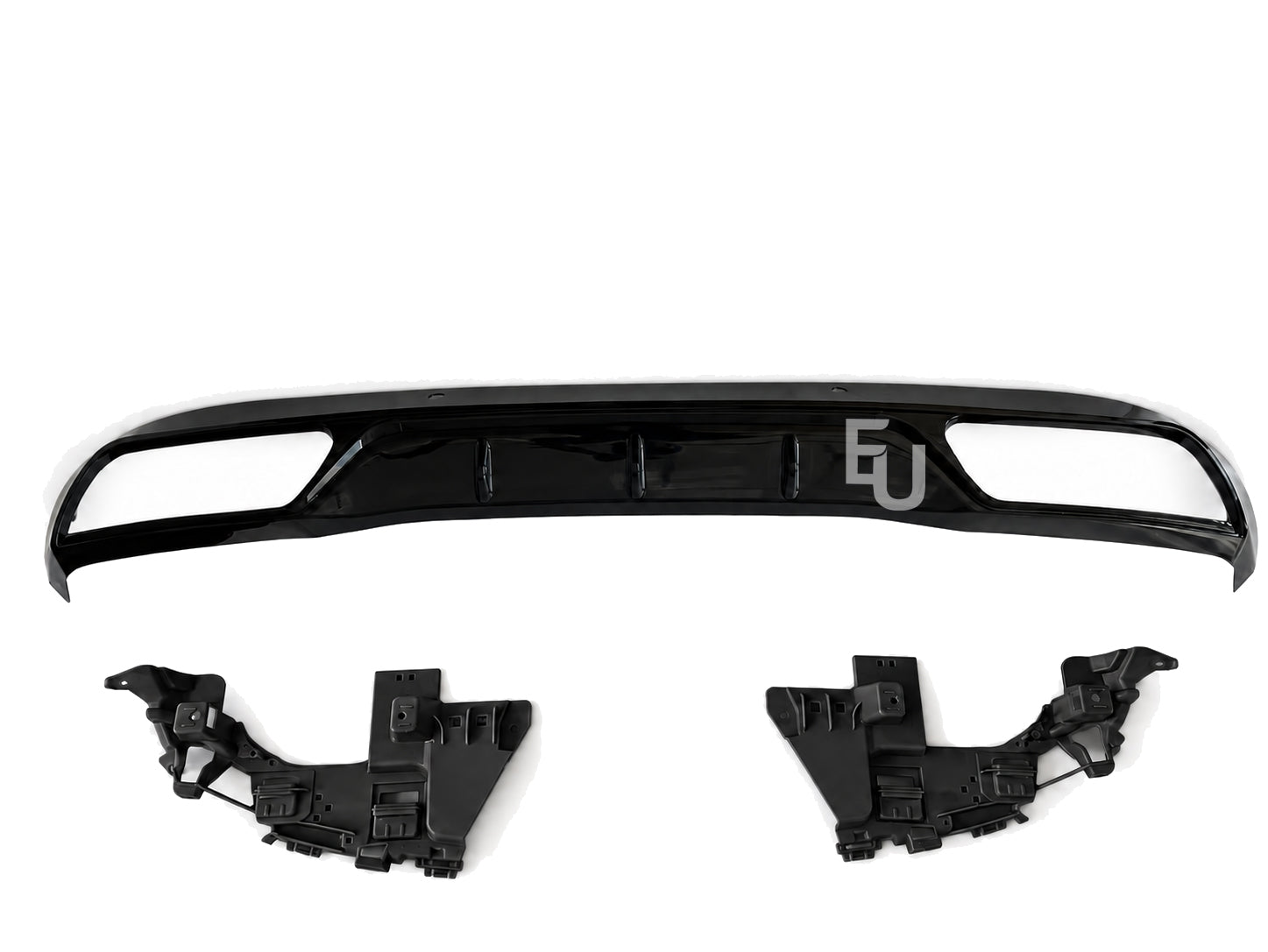 REAR DIFFUSER TAIL PIPE NON AMG FOR MERCEDES C-CLASS W205 C63 LOOK BLACK