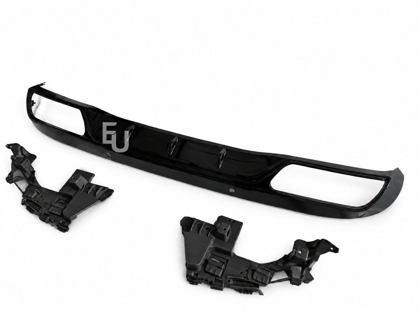 REAR DIFFUSER TAIL PIPE NON AMG FOR MERCEDES C-CLASS W205 C63 LOOK BLACK