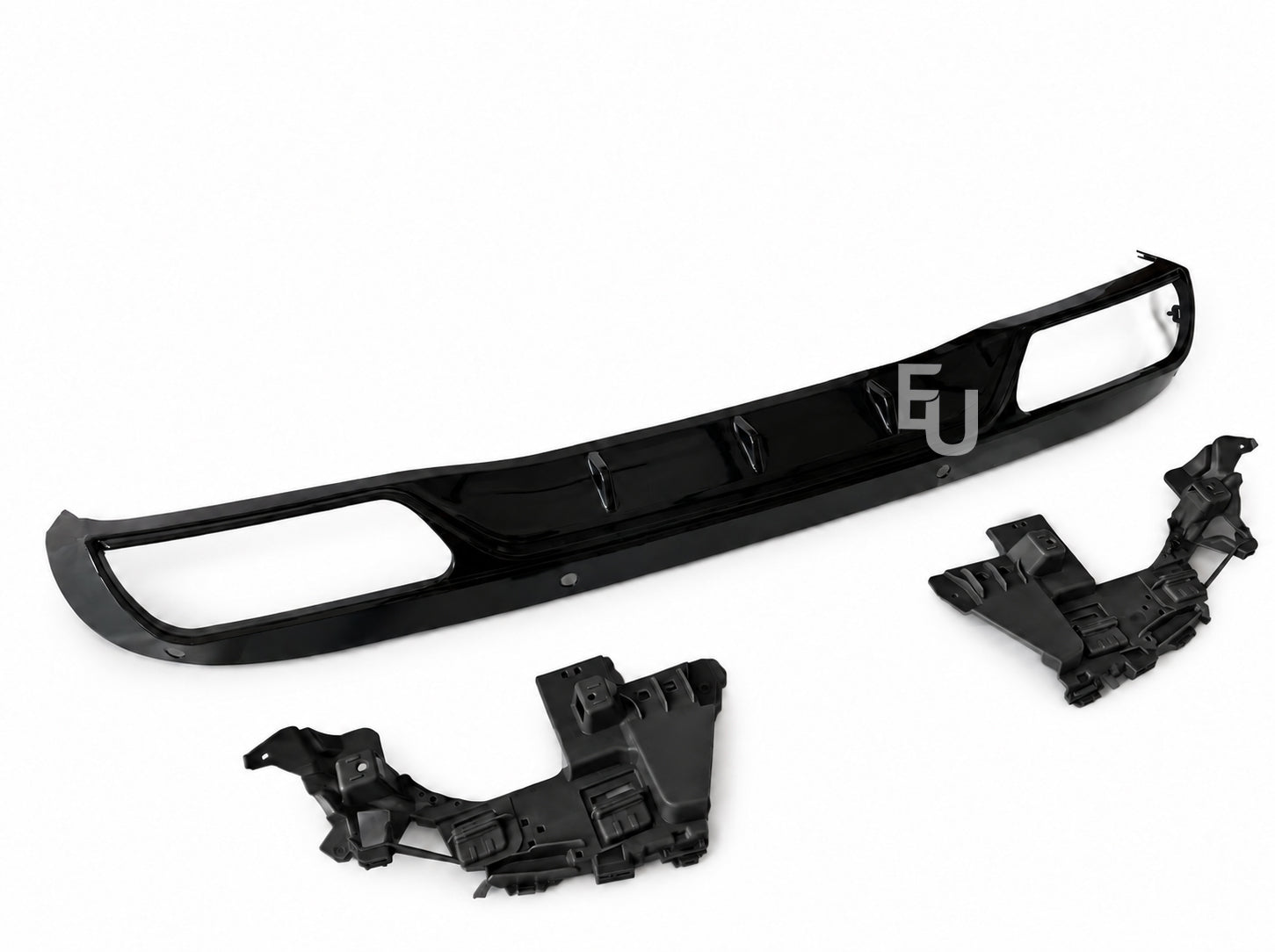 REAR DIFFUSER TAIL PIPE NON AMG FOR MERCEDES C-CLASS W205 C63 LOOK BLACK