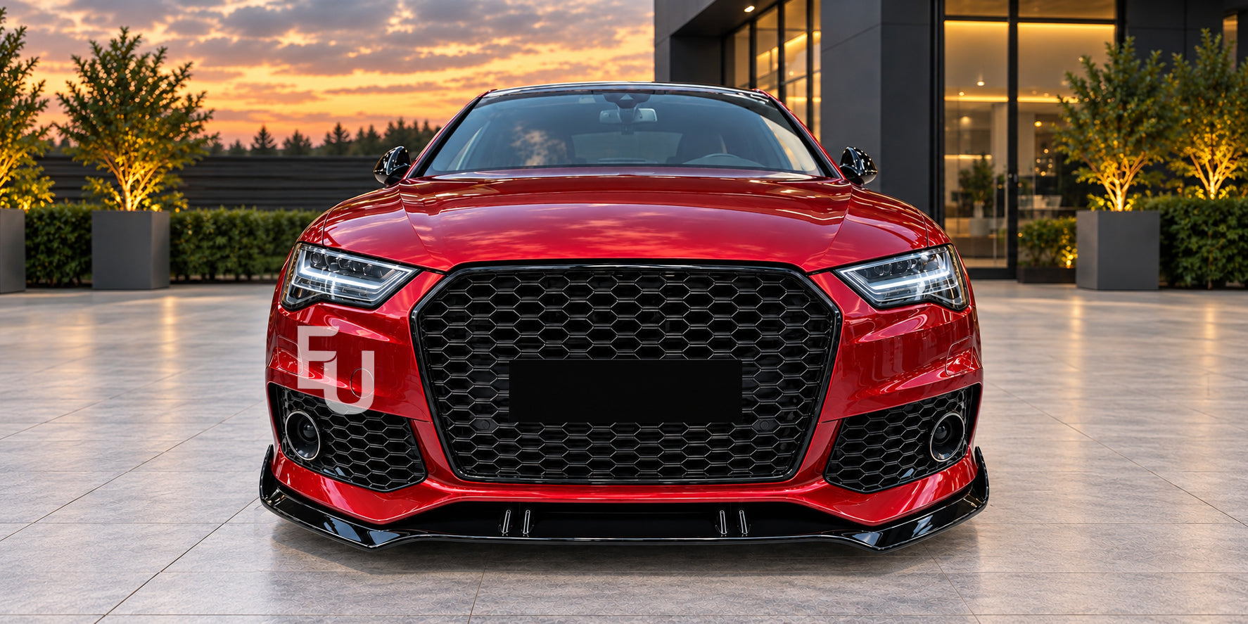 RS7 LOOK FRONT BUMPER CONVERSION KIT FOR AUDI A7 S7 C7.5 15-18 GRILLE W/SPLITTER