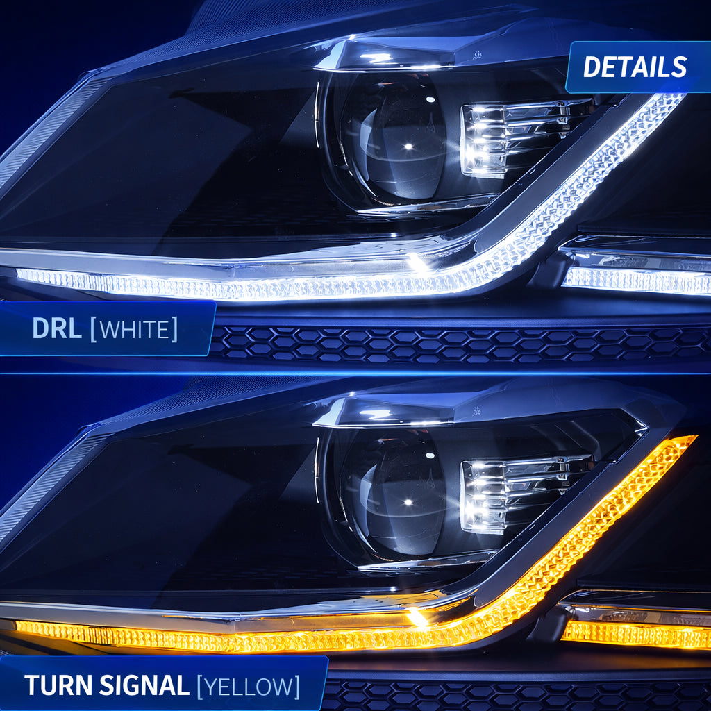 FOR VOLKSWAGEN VW GOLF MK7 PAIR VLAND FULL LED HEAD LIGHTS SEQUENTIAL LAMP 13-16
