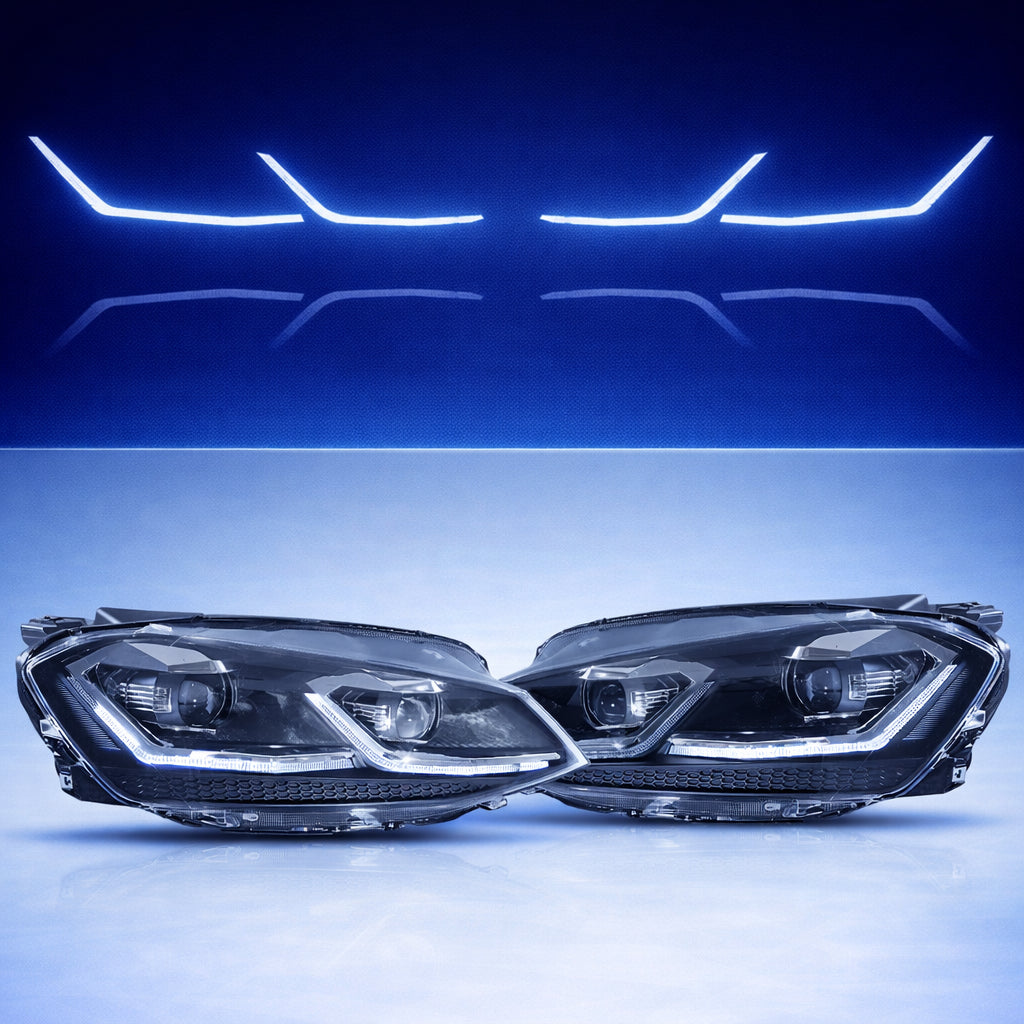 FOR VOLKSWAGEN VW GOLF MK7 PAIR VLAND FULL LED HEAD LIGHTS SEQUENTIAL LAMP 13-16