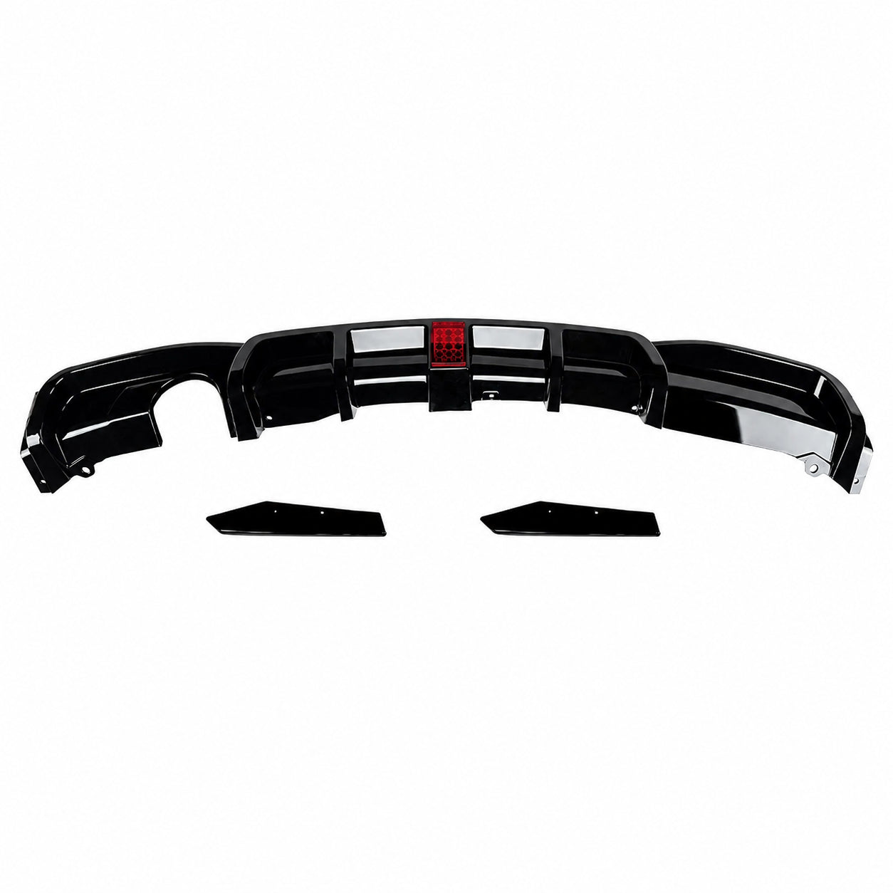 FOR BMW 3 SERIES F30 F31 REAR VALANCE DIFFUSER LIP W/LED GLOSS BLACK 11-19